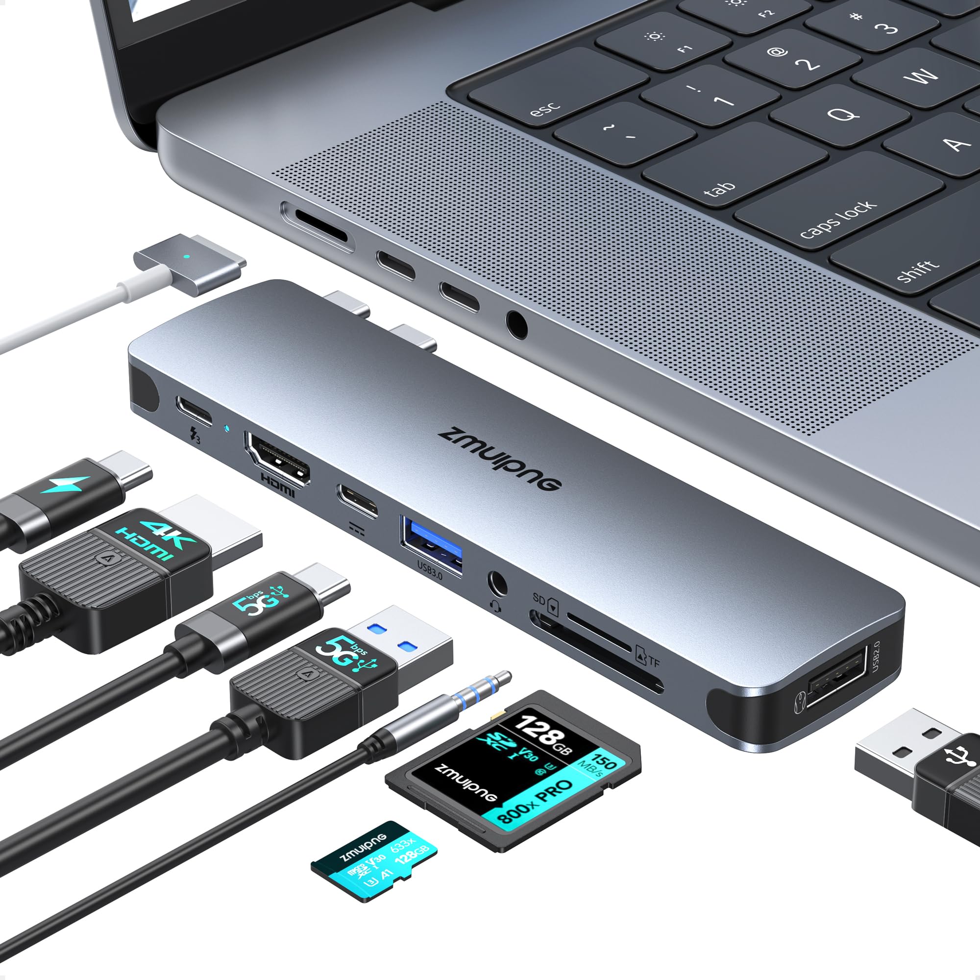 USB C Hub Adapter for MacBook Pro Air 2022 2021 2020 2019 Docking Station for MacBook M1 M2 USB C to HDMI Mac Accessories Multip