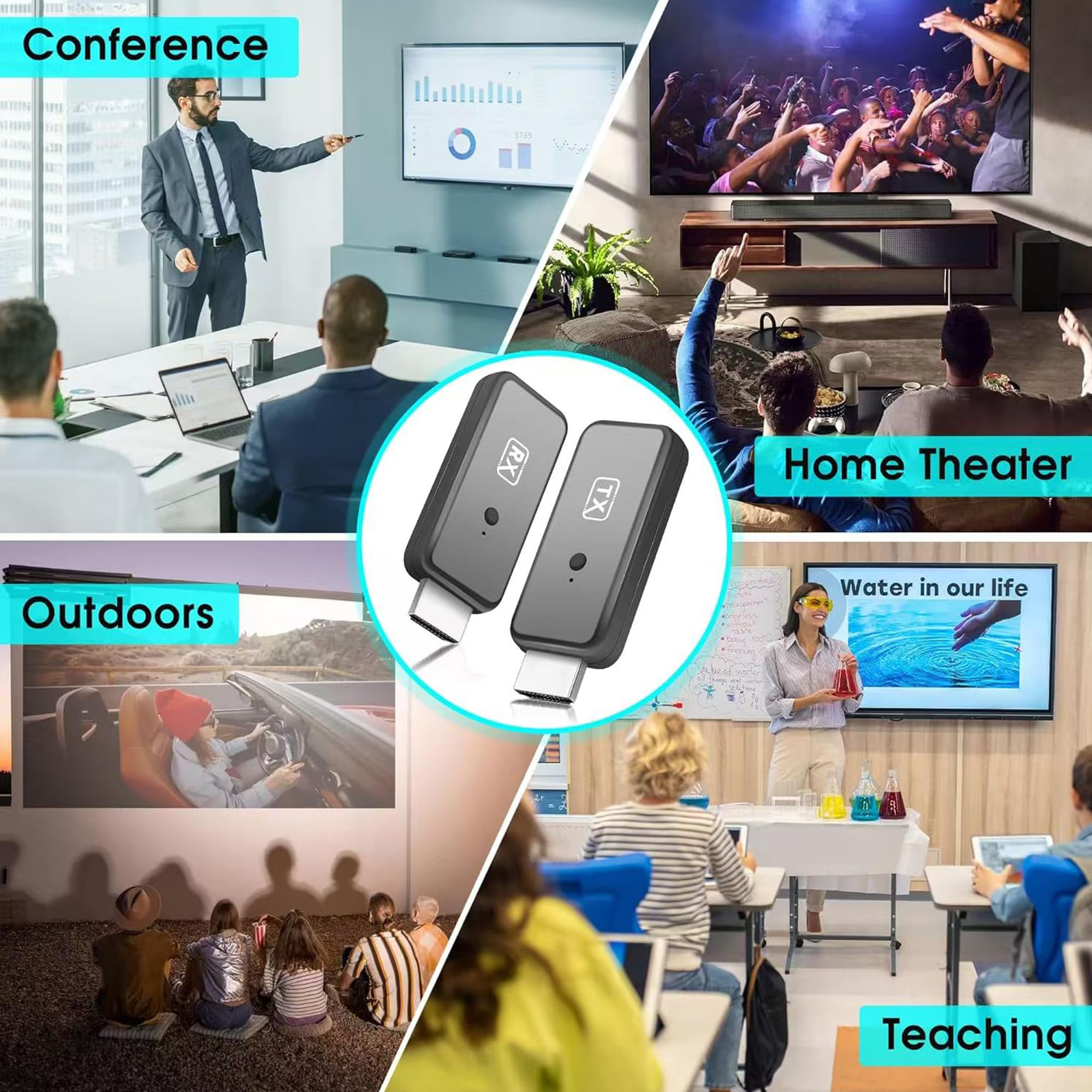 T81 Wireless Hdmi Transmitter And Receiver, Plug & Play Portable Wireless Hdtv Extender Kit For Streaming Video And Audio To Hdt