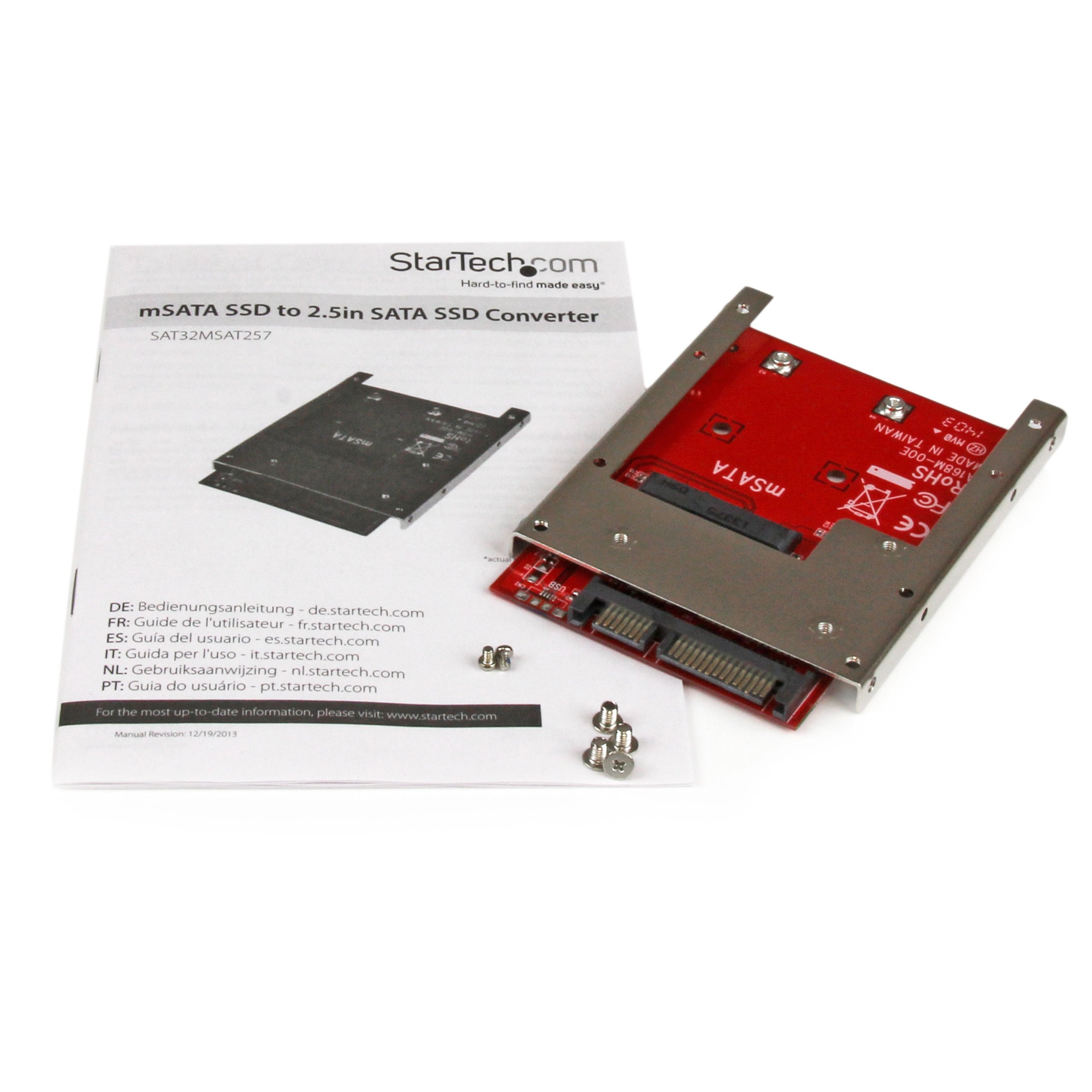 Startech.Com Msata Ssd To 2.5In Sata Adapter Converter   Msata To Sata Adapter For 2.5In Bay With Open Frame Bracket And 7Mm Dri