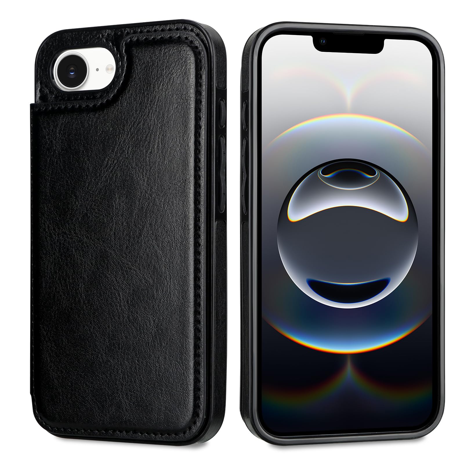 Hiandier For Iphone 16E Case Wallet With Card Holder Premium Pu Leather Flip Case For Iphone 16E With Double Magnetic Closure Wo