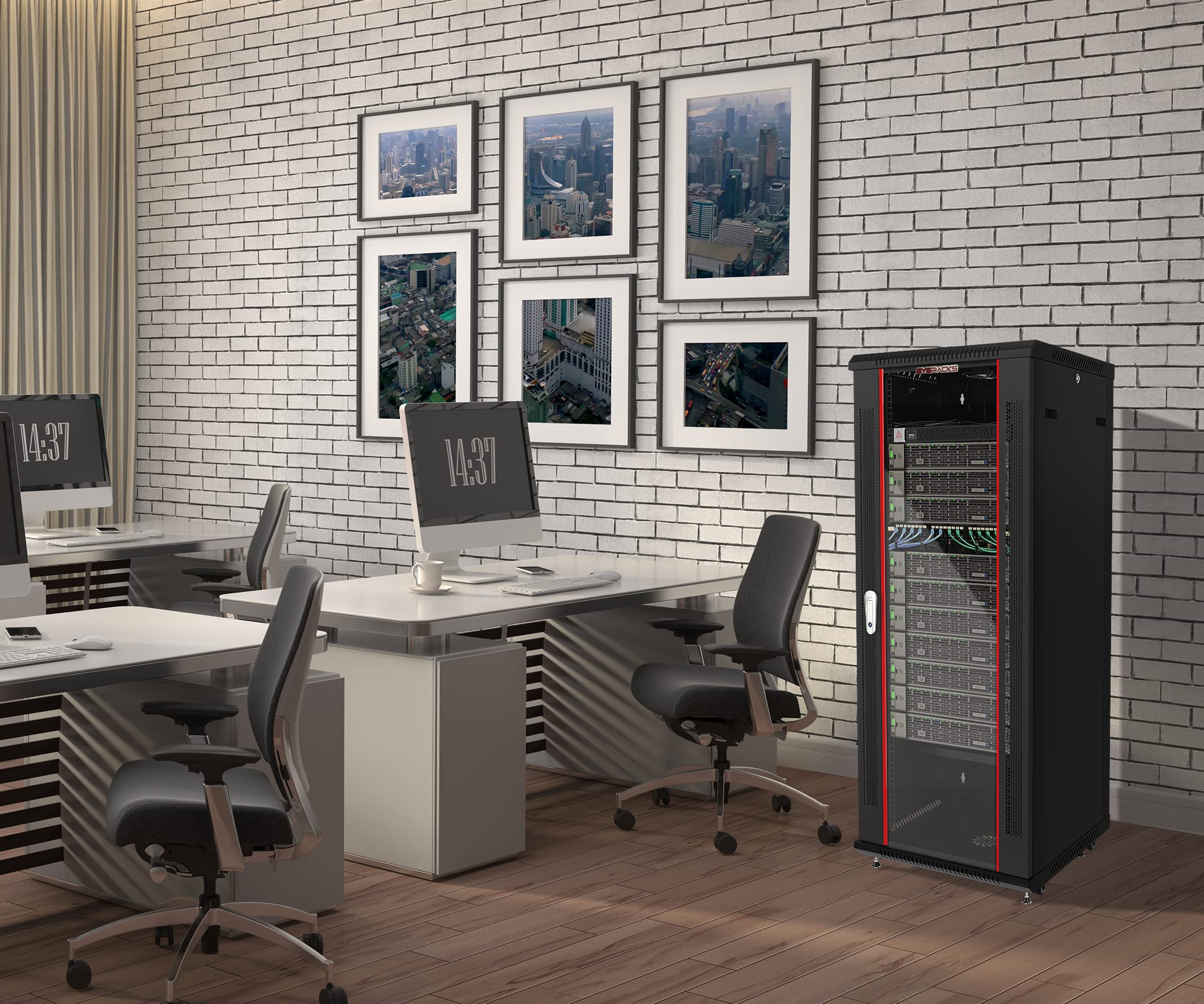 Sysracks 18U Wall Mount Av Server Network Rack 24 Inch Deep Data Cabinet On Wheels   Cooling Fan   2 Shelves   Pdu   Casters   Dust Tight Cable Entries