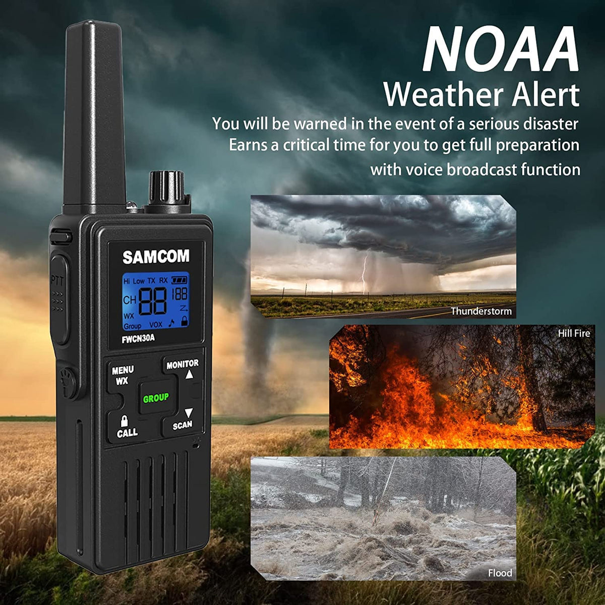 Read A Samcom Screen 4 Long Range Walkie Talkies Rechargeable For Adults Samcom Noaa 2 Way ...