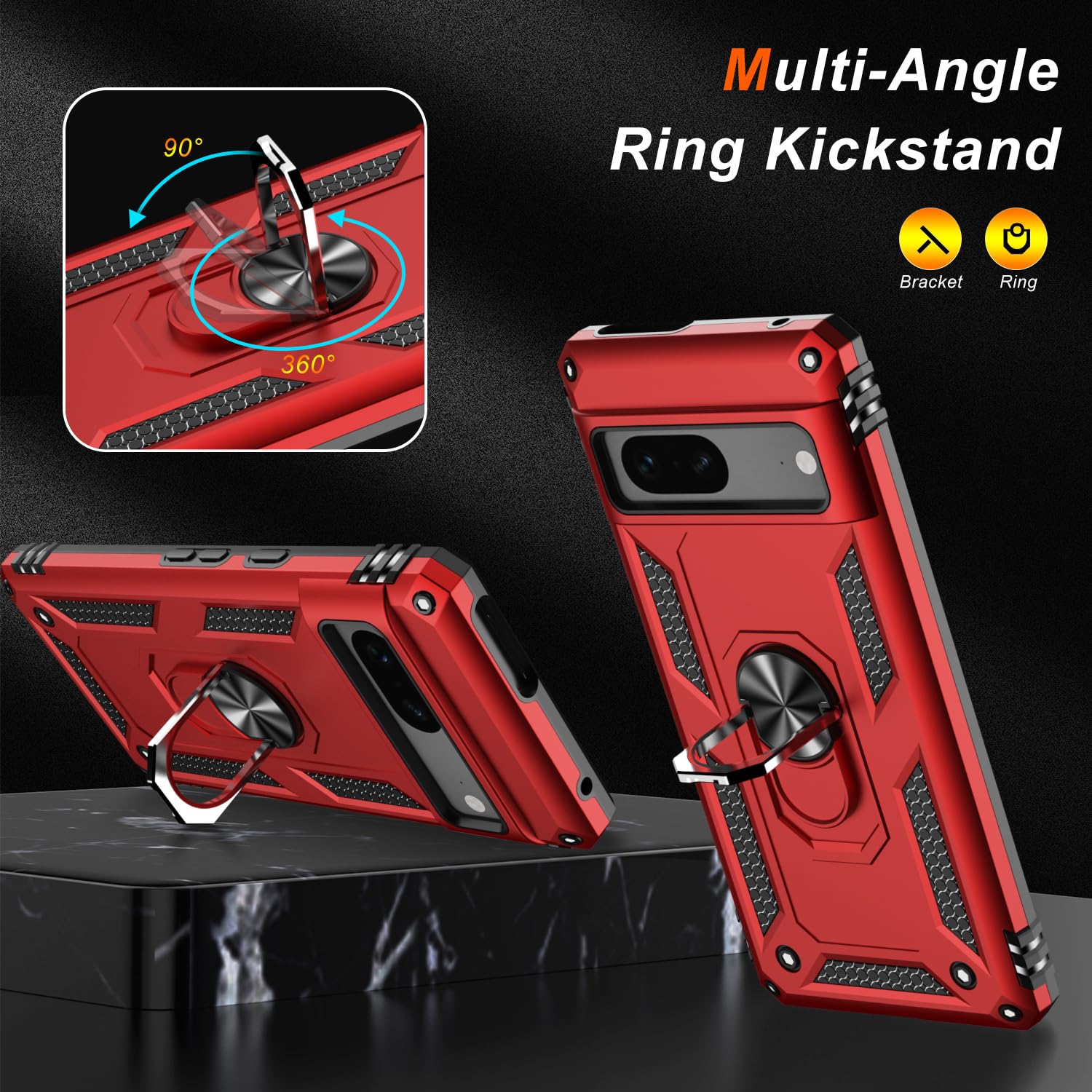 Lumarke For Google Pixel 7 Case With Screen Protector,Pass 16Ft. Drop Tested Military Grade Protective Phone Cover With Magnetic