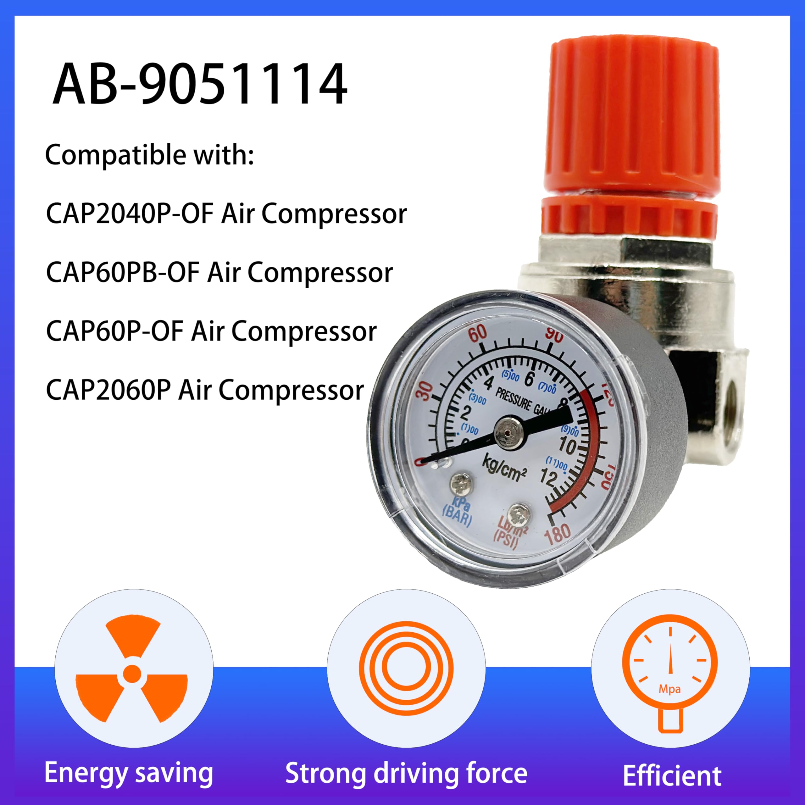 Hkaosduuh Replacement Ab 9051114 Air Compressor Pressure Regulator For Bostitch Husky Hitachi & Craftsman