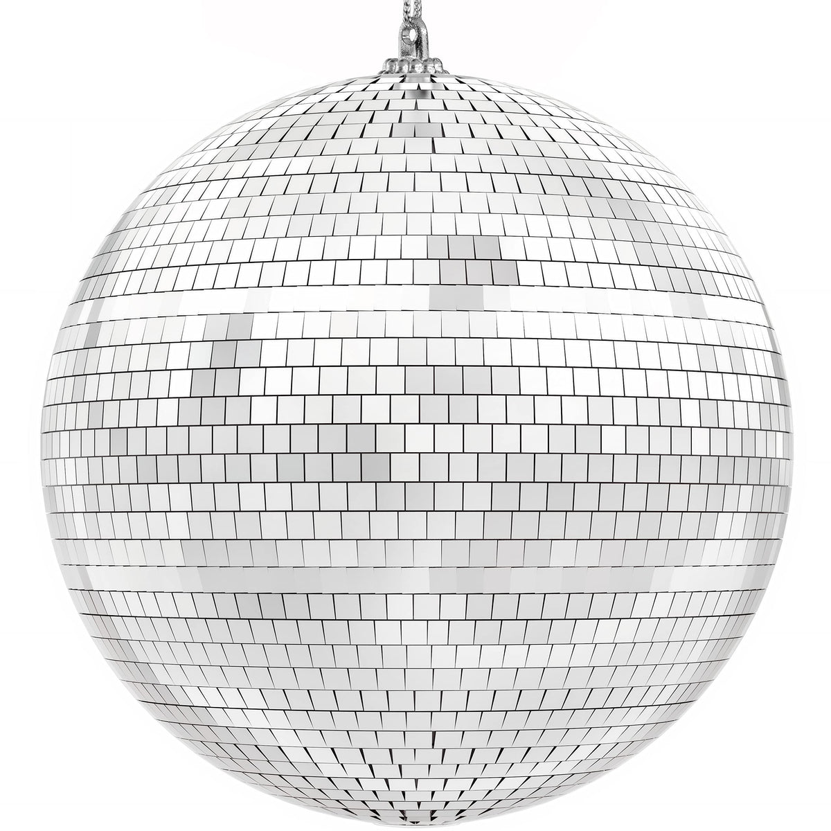 The Dreidel Company Mirror Ball 8'' Inch With Attached String For Hanging Ring, Reflects Light, Party Favor (Single)