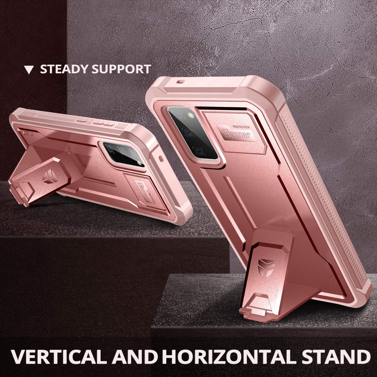 Dexnor For Samsung Galaxy S20 Fe Case, [Built In Screen Protector And Kickstand] Heavy Duty Military Grade Protection Shockproof