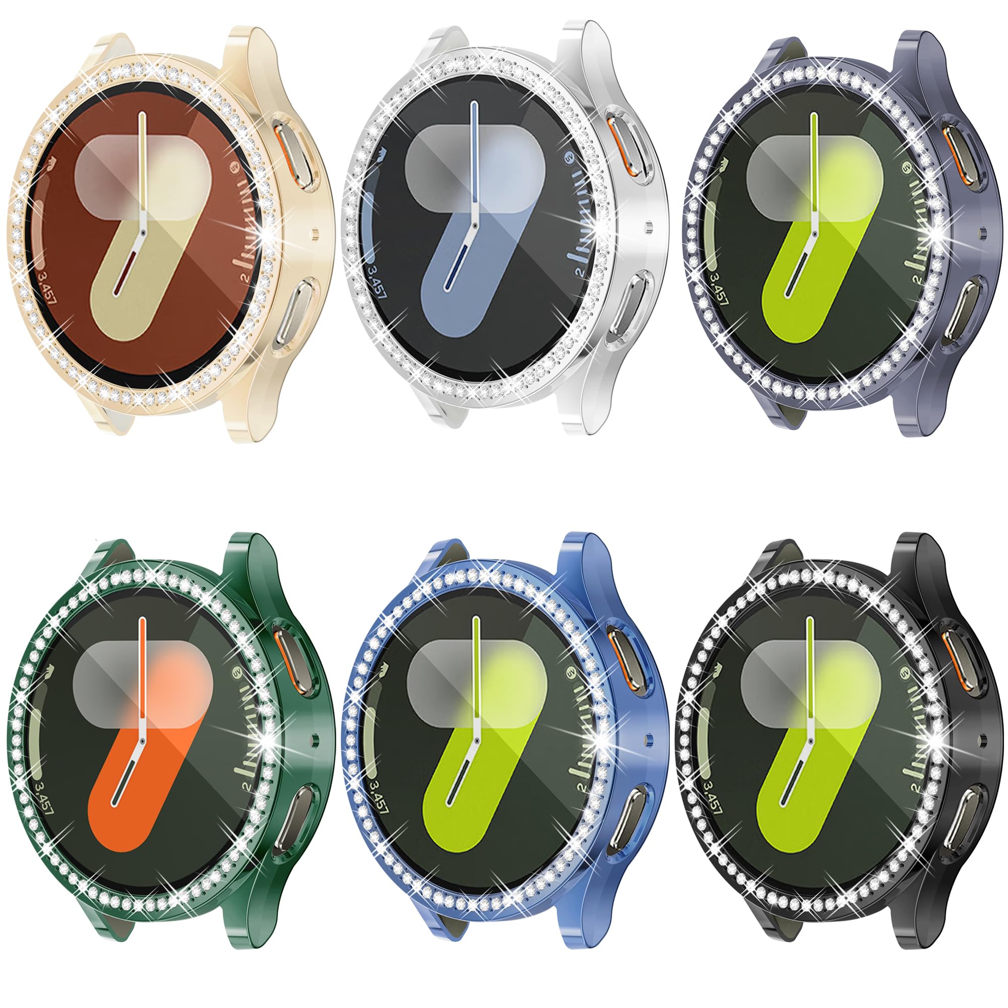 [6 Pack] Yuvike Bling Watch Screen Protector For Samsung Galaxy Watch7 40Mm, Glitter Case Tpu Soft Cover Full Protection With Sp
