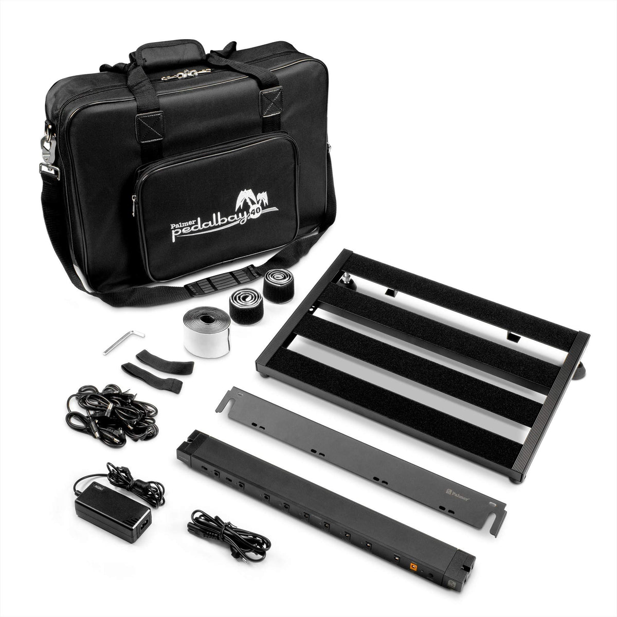 Palmer Pedalbay40Pb Pedalboard Incl.Wtpb40 Powerbar,Black,Ppedalbay40Pb