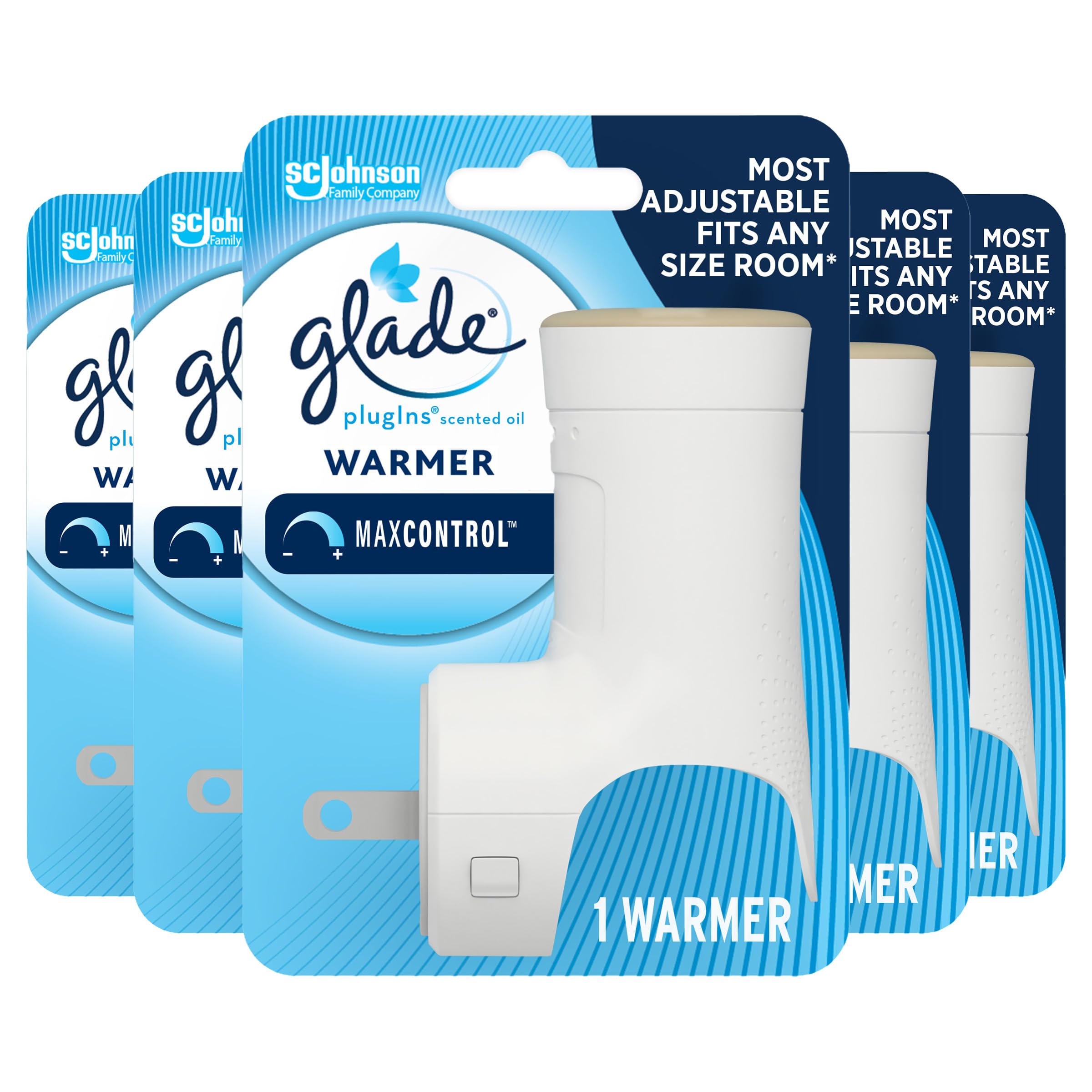 Glade Plugins Air Freshener Warmer, Scented And Essential Oils For Home And Bathroom, Up To 50 Days On Low Setting, 5 Count