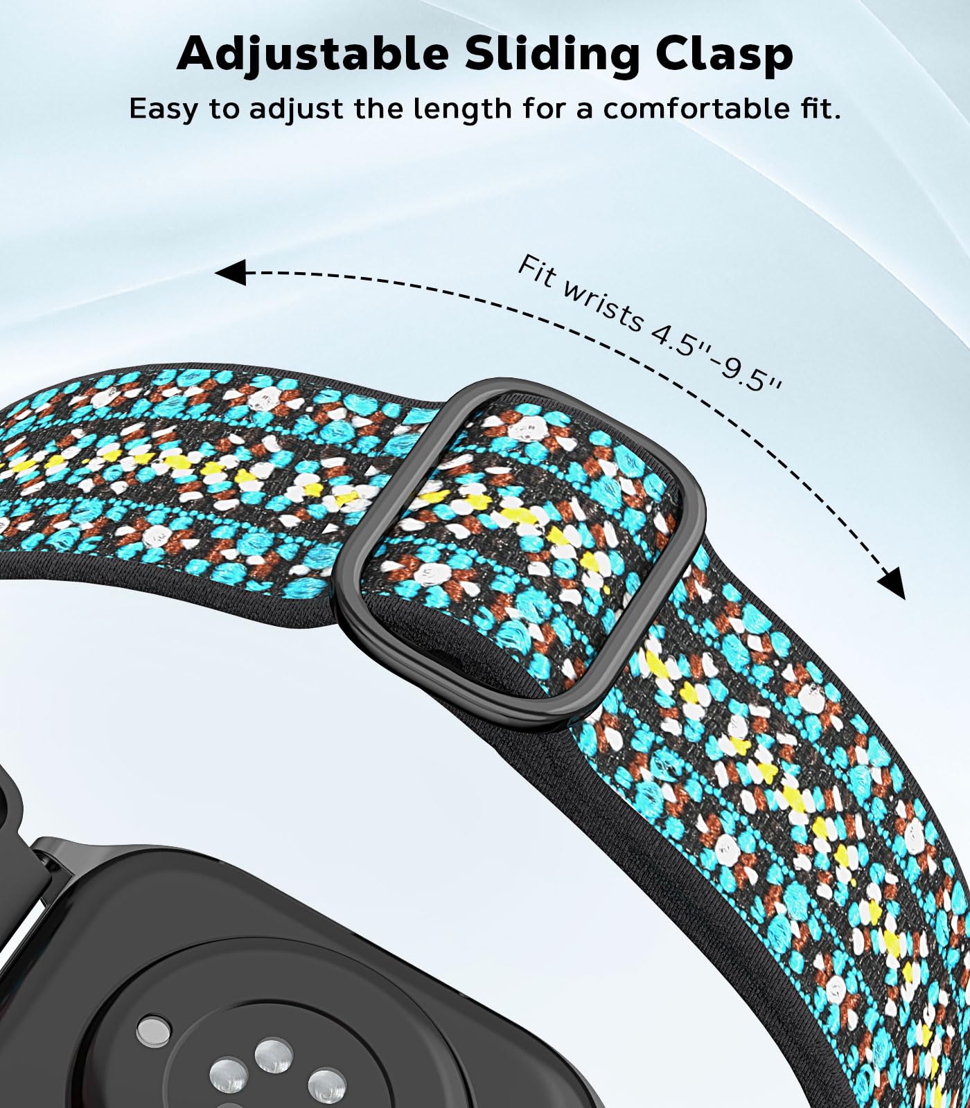 Astorgos 3 Pack Stretchy Nylon Bands Compatible With Amazfit Active/Active 2/Gts 2/2 Mini/2E/3/4/4 Mini/Bip 3/3 Pro/U/U Pro/Gtr