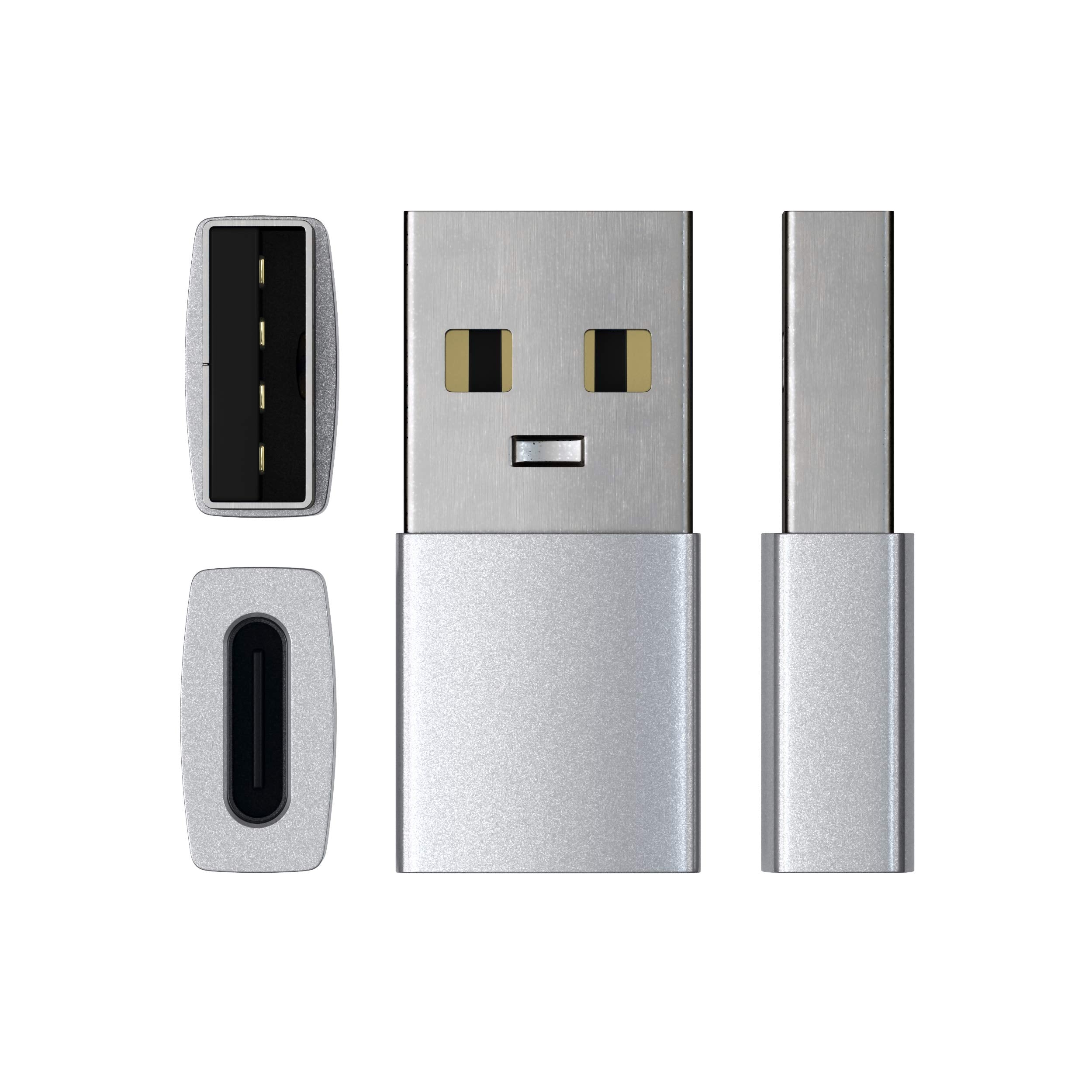 Satechi Type A To Type C Adapter Converter   Usb A Male To Usb C Female   Compatible With Imac, Macbook Pro/Macbook, Iphone15, Laptops, Pc, Computers And More (Silver)
