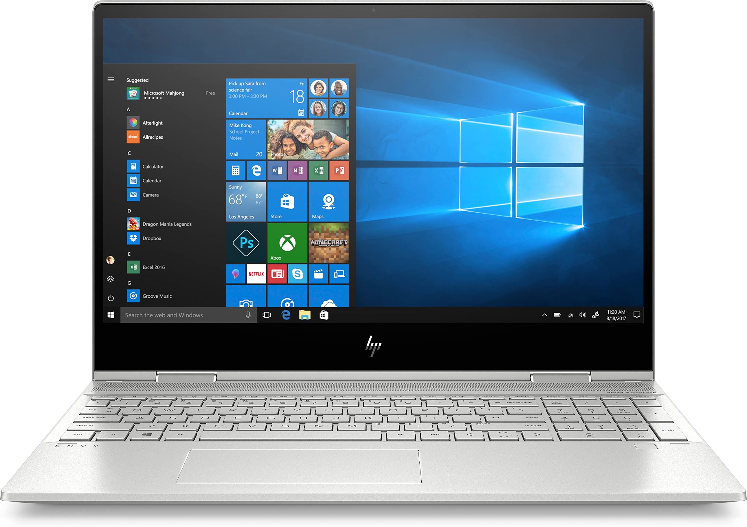 Hp Envy X360 15 Dr1010Nr, 15.6'', Touch Screen, Windows 10 Home 64, Intel Core I7, 8Gb Ram, 512Gb Ssd, Fhd, Natural Silver