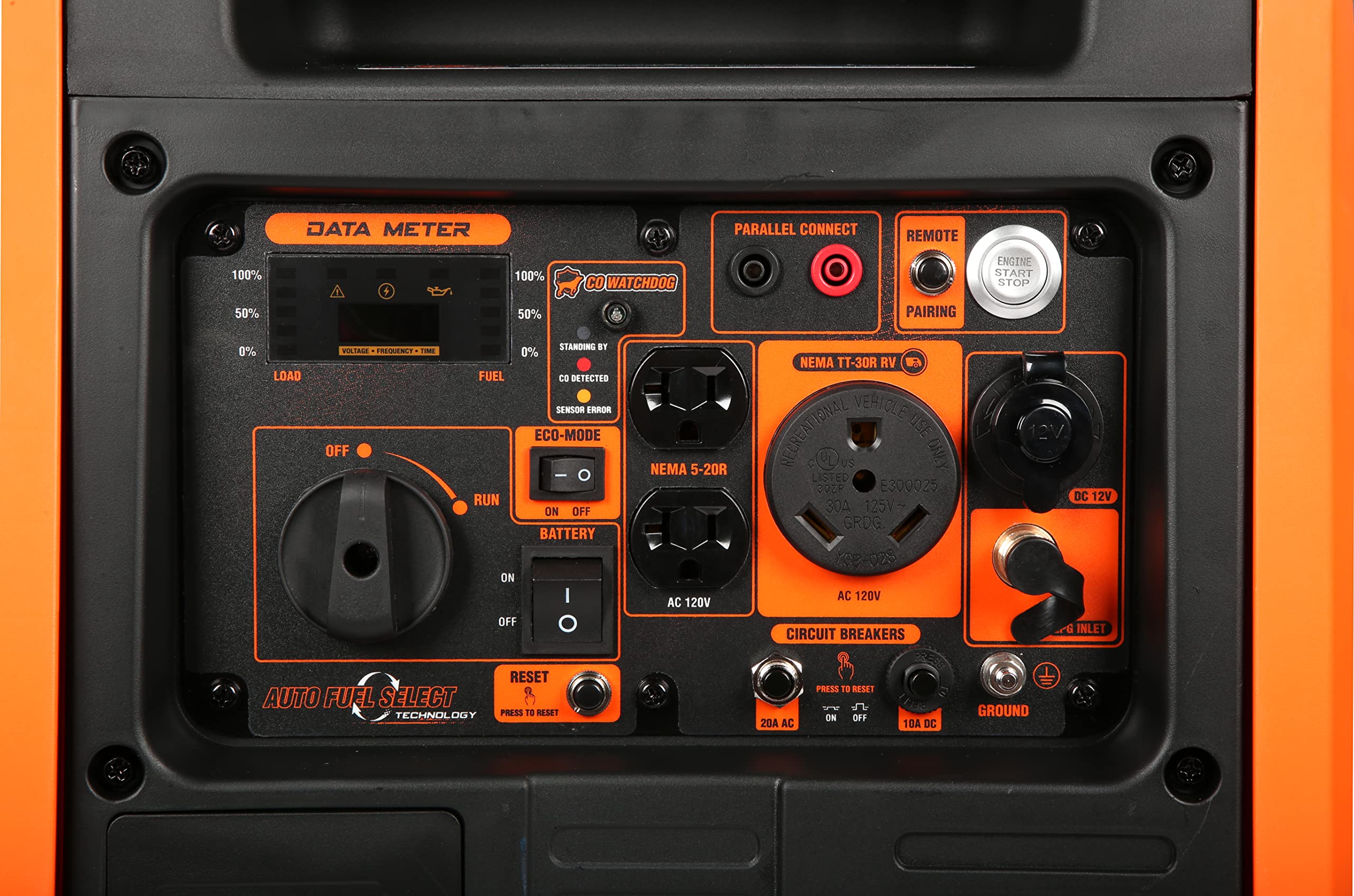 Wen Df452Ix Super Quiet 4500 Watt Remote Electric Start Dual Fuel Rv Ready Portable Inverter Generator With Fuel Shut Off And Co