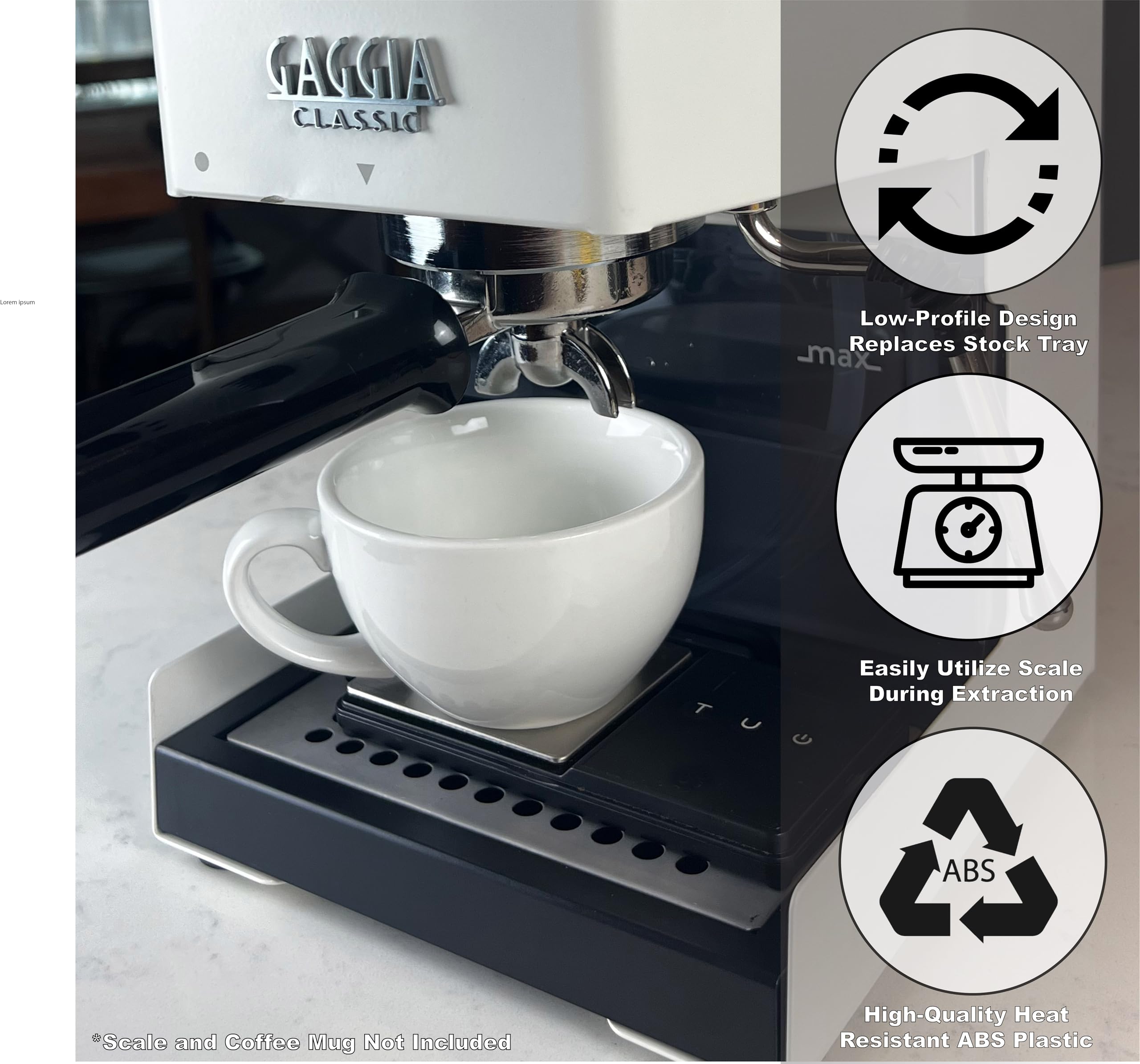 Low Profile Thin Drip Tray Compatible With Gaggia Classic Pro