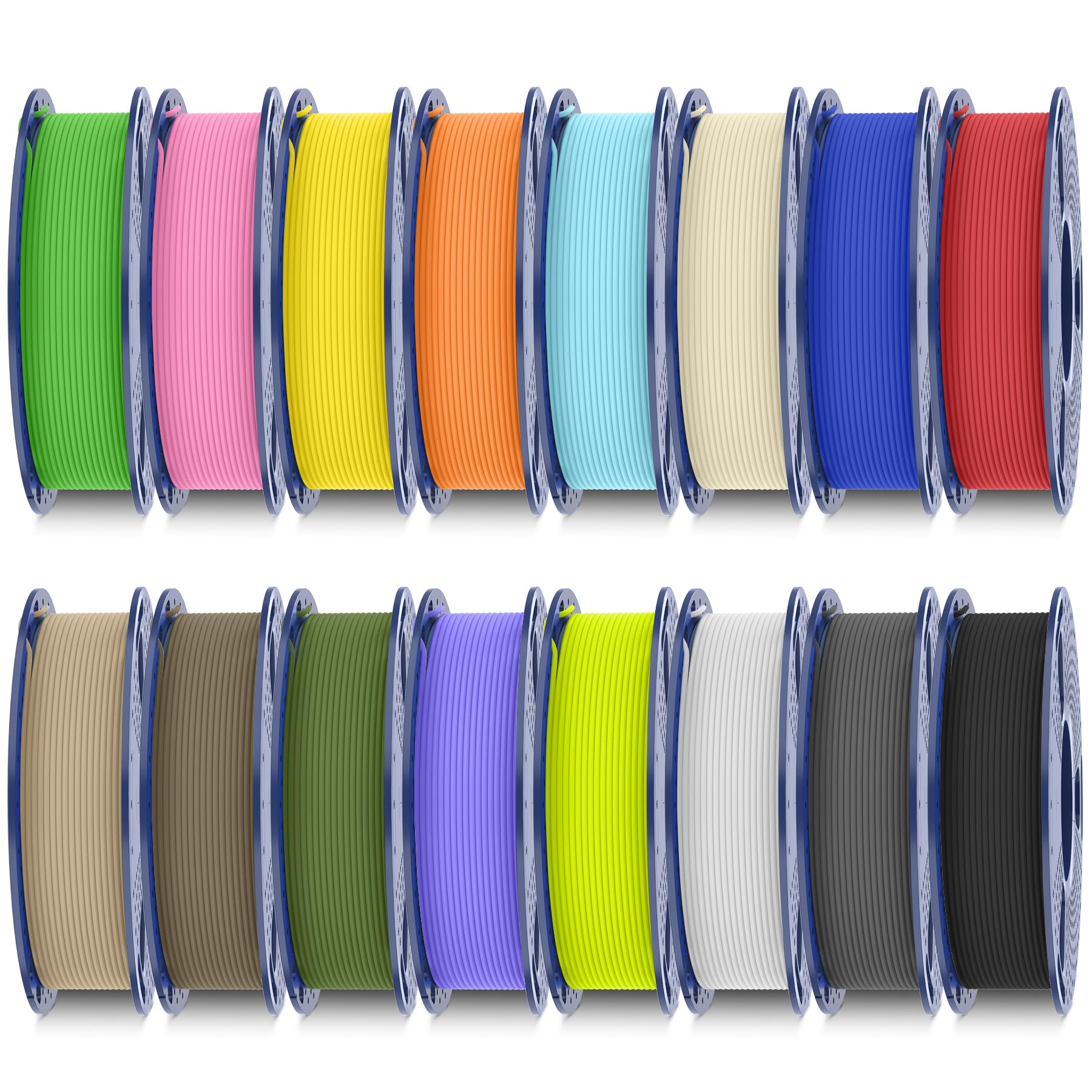SUNLU PLA Matte Filament 16 Color Bundle Multicolor, PLA 3D Printer Filament 1.75mm, Mini Spool, Matte Finish, Individually Vacu