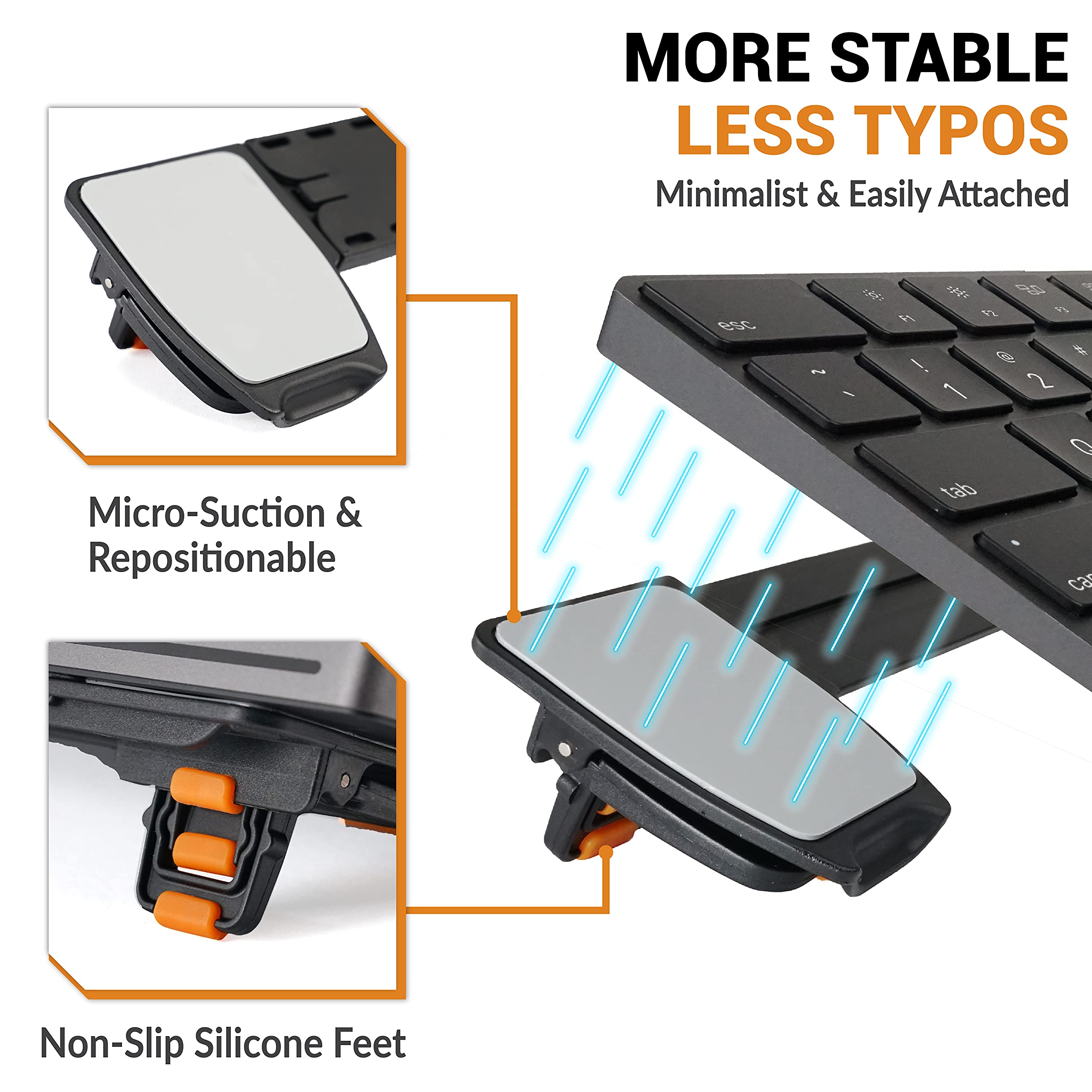 Gpg2 Esc Flip Pro Computer Keyboard Stand For Desktop, Adjustable Keyboard Riser For Apple Magic Keyboard, Extendable Holder For