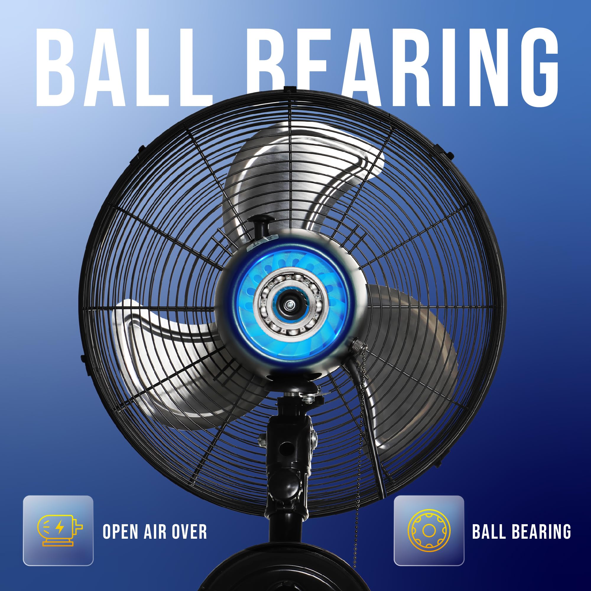 Tornado 16 Inch Pro Series High Velocity Oscillating Wall Mount Fan For Industrial, Commercial, Residential Use 3 Speed 2850 Cfm