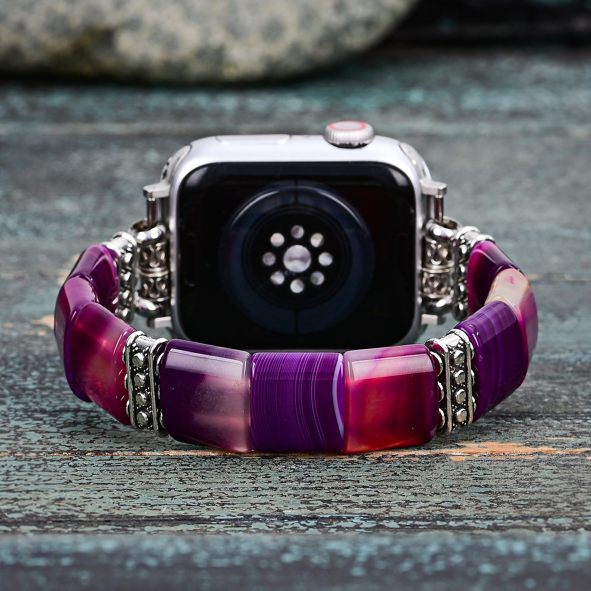 Cape Diablo Smart Watch Band For Women - Handmade Gemstone Strap - Compatible With 38Mm-45Mm Apple Faces (Amazonite Grace, Small