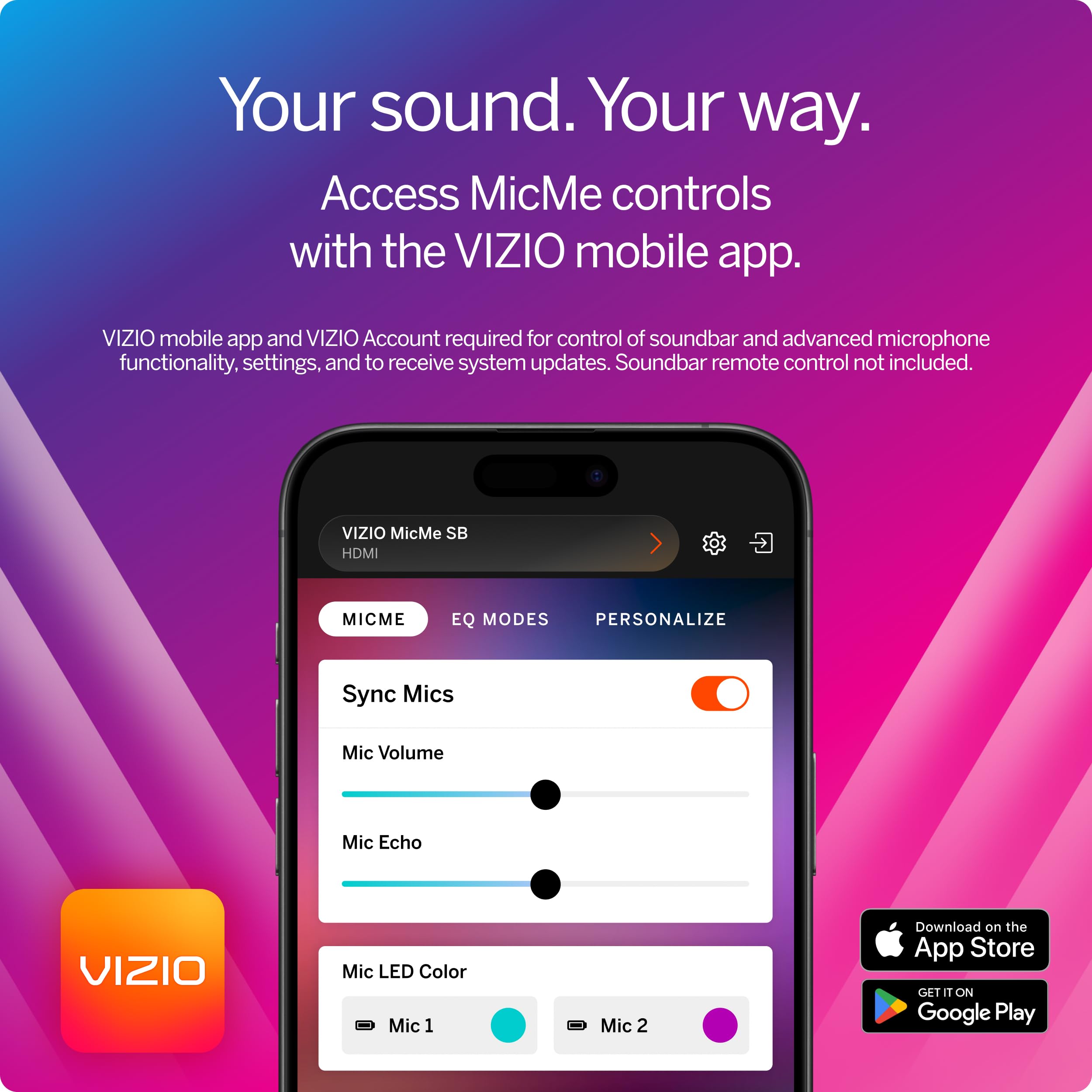 Vizio Micme 2.1 Karaoke Soundbar, 2 Wireless Microphones, Wireless Subwoofer W/Dolby Atmos, Dts:X, Bluetooth Speaker   Sk210X 08