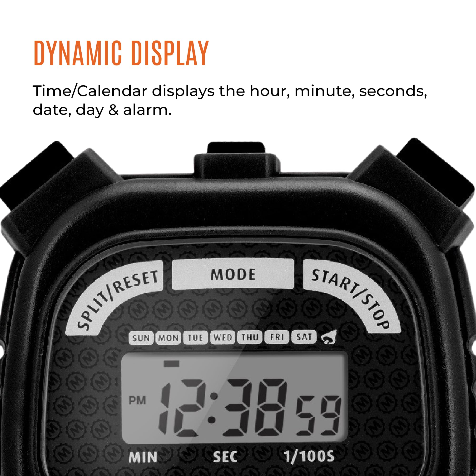 Marathon Adanac 3000 Digital Stopwatch Timer, Black   High Precision Accuracy To 1/100Th Seconds   Water, Dust & Shock Resistant   46� Lanyard Included