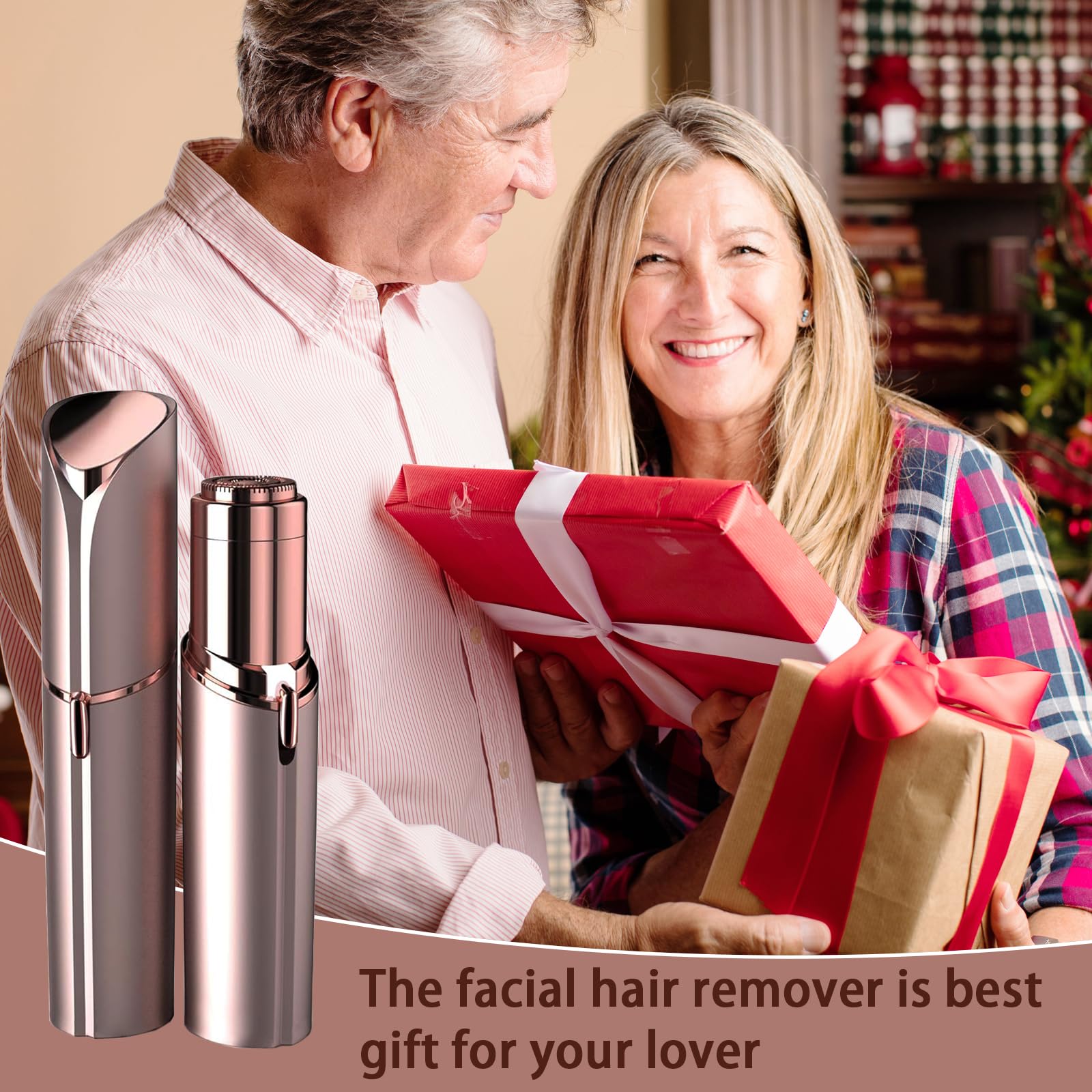 Women'S Painless Hair Remover For Women, Battery Powered Face Trimmer For Lips, Chin, Peach Fuzz With 2 Replacement Heads And 1