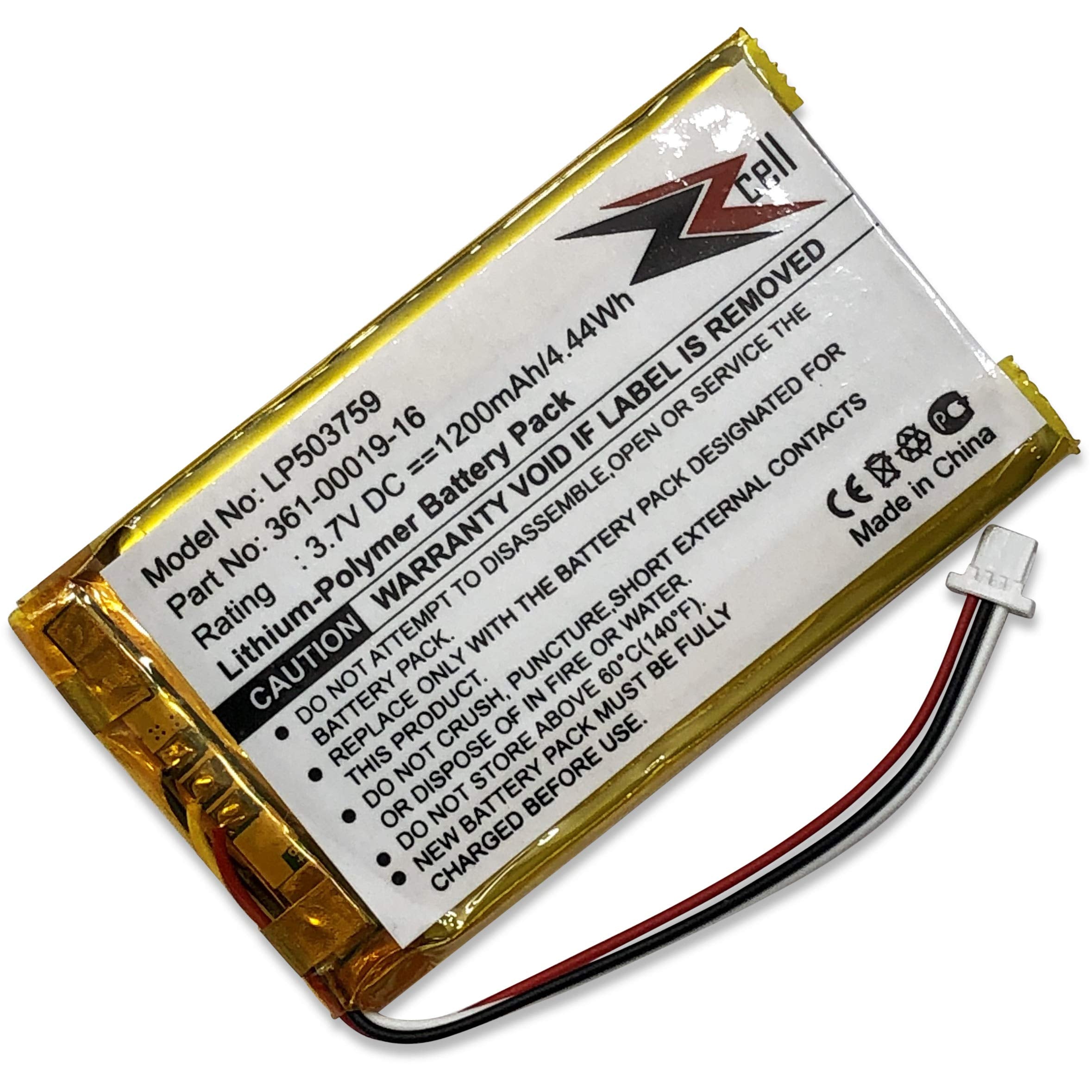 Zzcell� Battery Compatible For Garmin 361 00019 16, 361 00019 12, Garmin Nuvi 1300, 1340T Pro, 1350, 1350T, 1370, 1370T, 1375T, 1390, 1390T, 1490 (1) (Please Check Part Number Before Purchase)