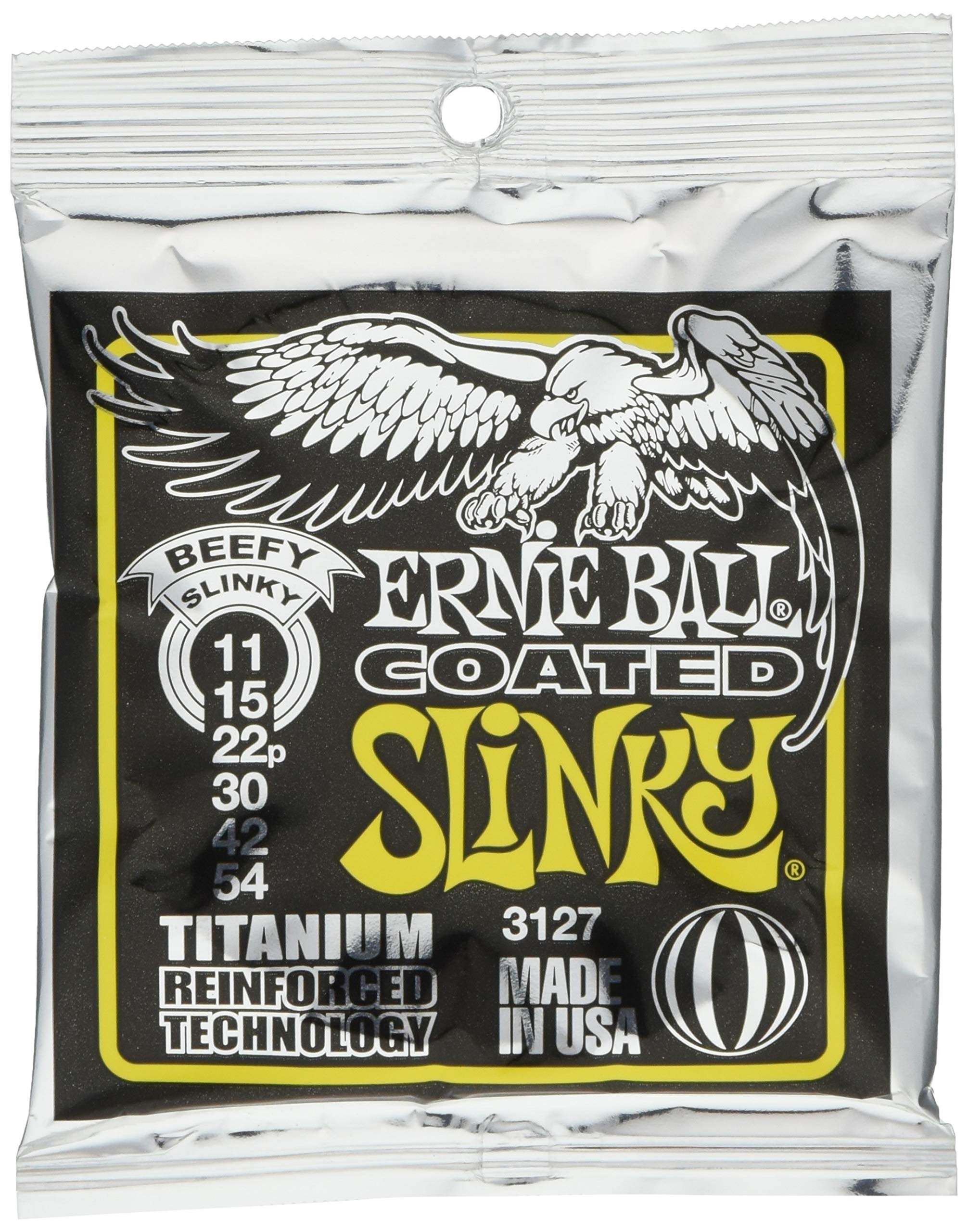 Ernie Ball Beefy Slinky Coated Titanium Rps Electric Guitar Strings 11 54 Gauge