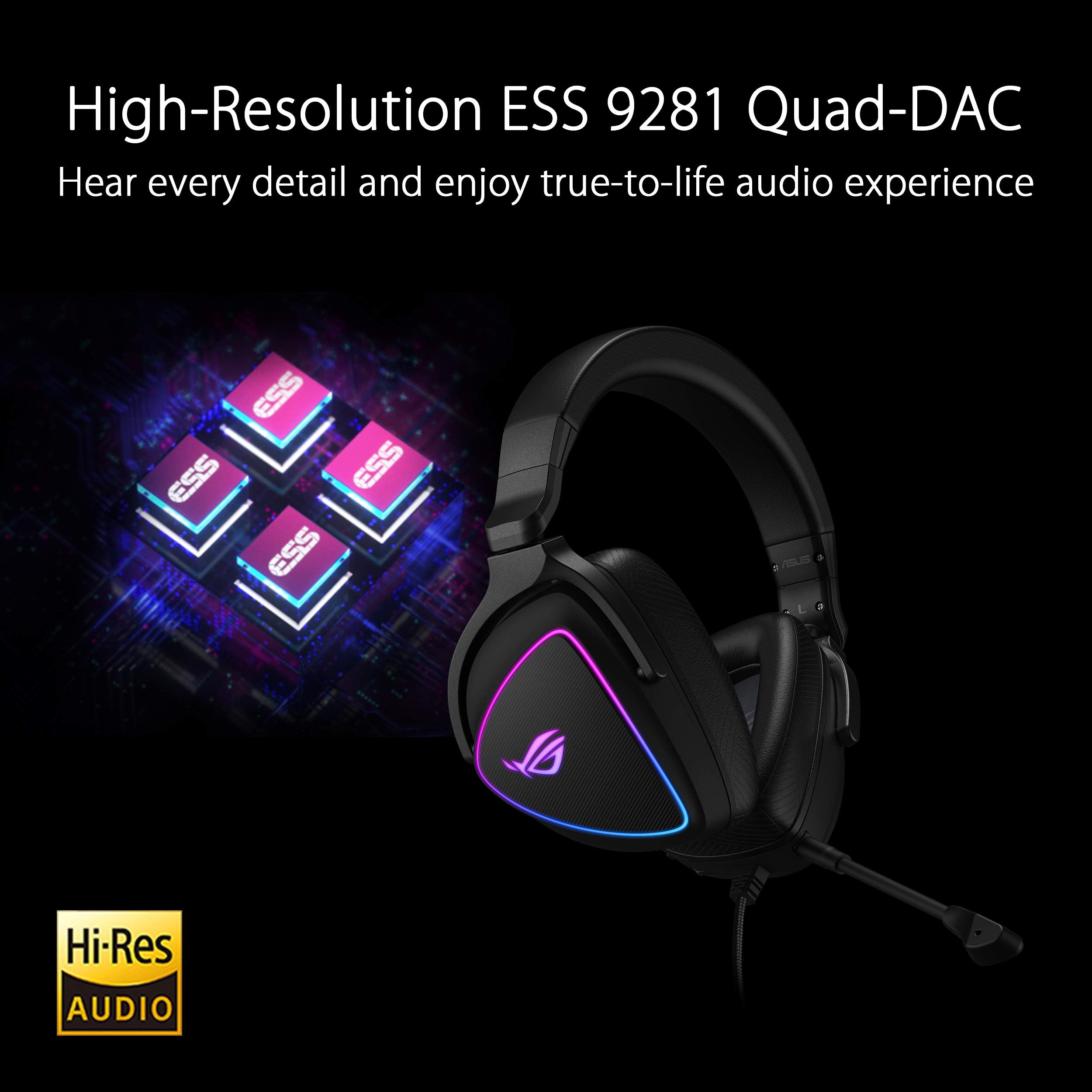 Asus Rog Delta S Gaming Headset With Usb C | Ai Powered Noise Canceling Microphone | Over Ear Headphones For Pc, Mac, Nintendo S