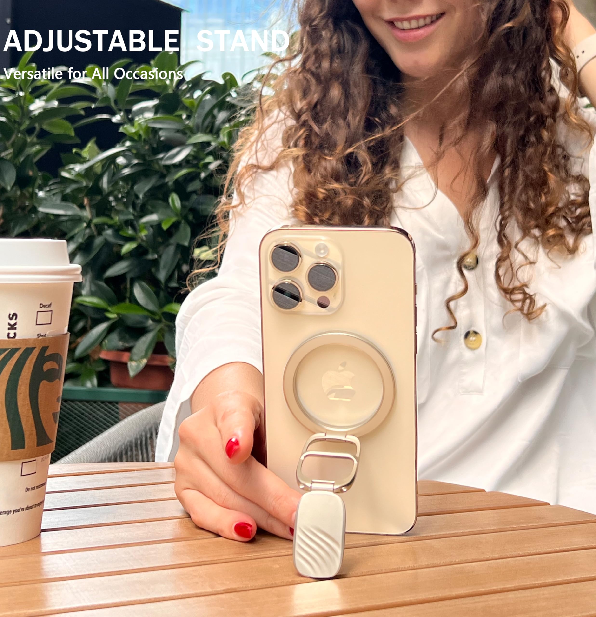 Allengel For Magsafe Phone Ring Grip Holder, Magnetic Adjustable Finger Kickstand, Compatible With Magsafe Phone Grip For Iphone