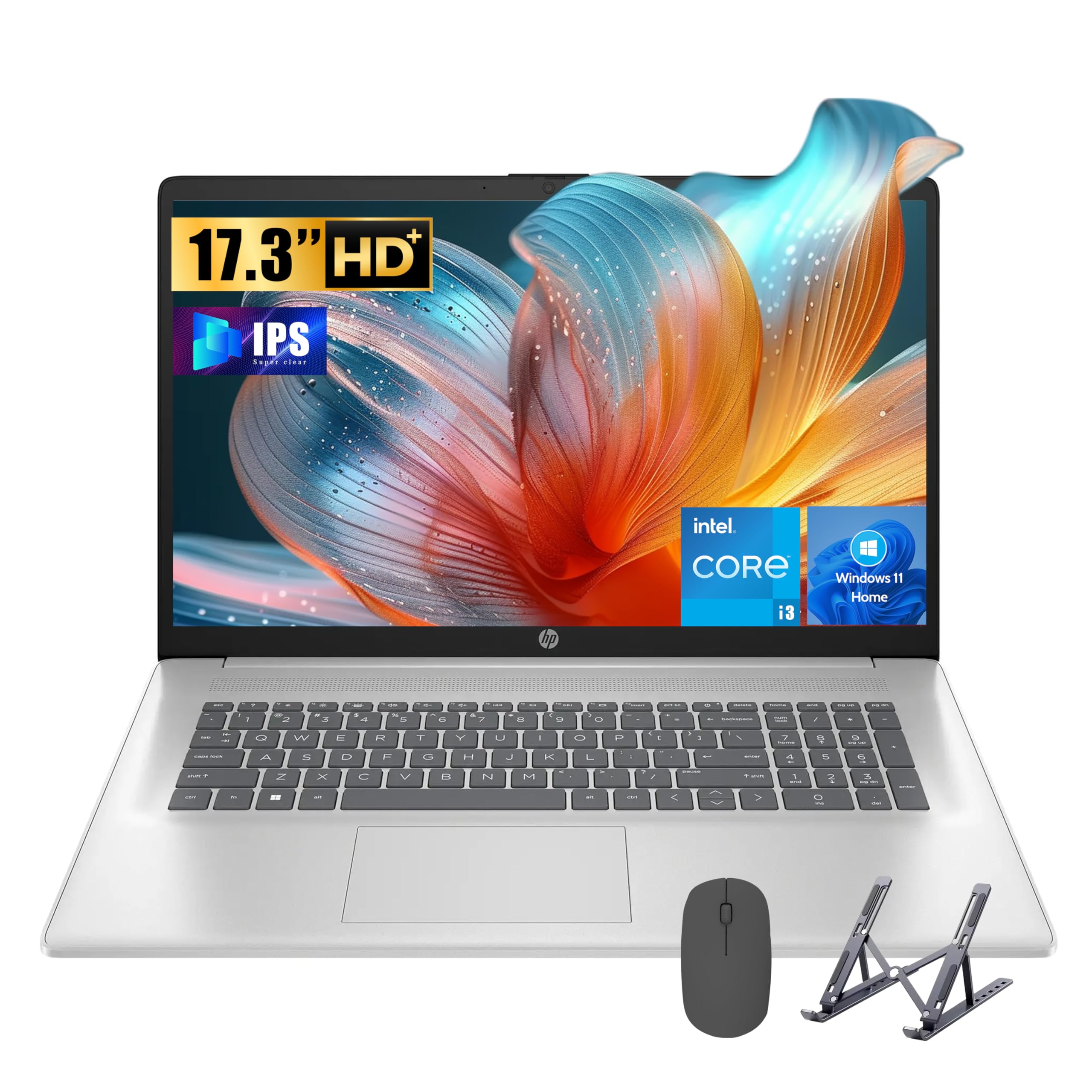 Hp 17 Laptop, Intel Core I3 N305 Processor, 8-Cores, 32Gb Ram, 1Tb Ssd, 17.3'' Hd Display, Numeric Keypad, 720P Camera, Long Bat