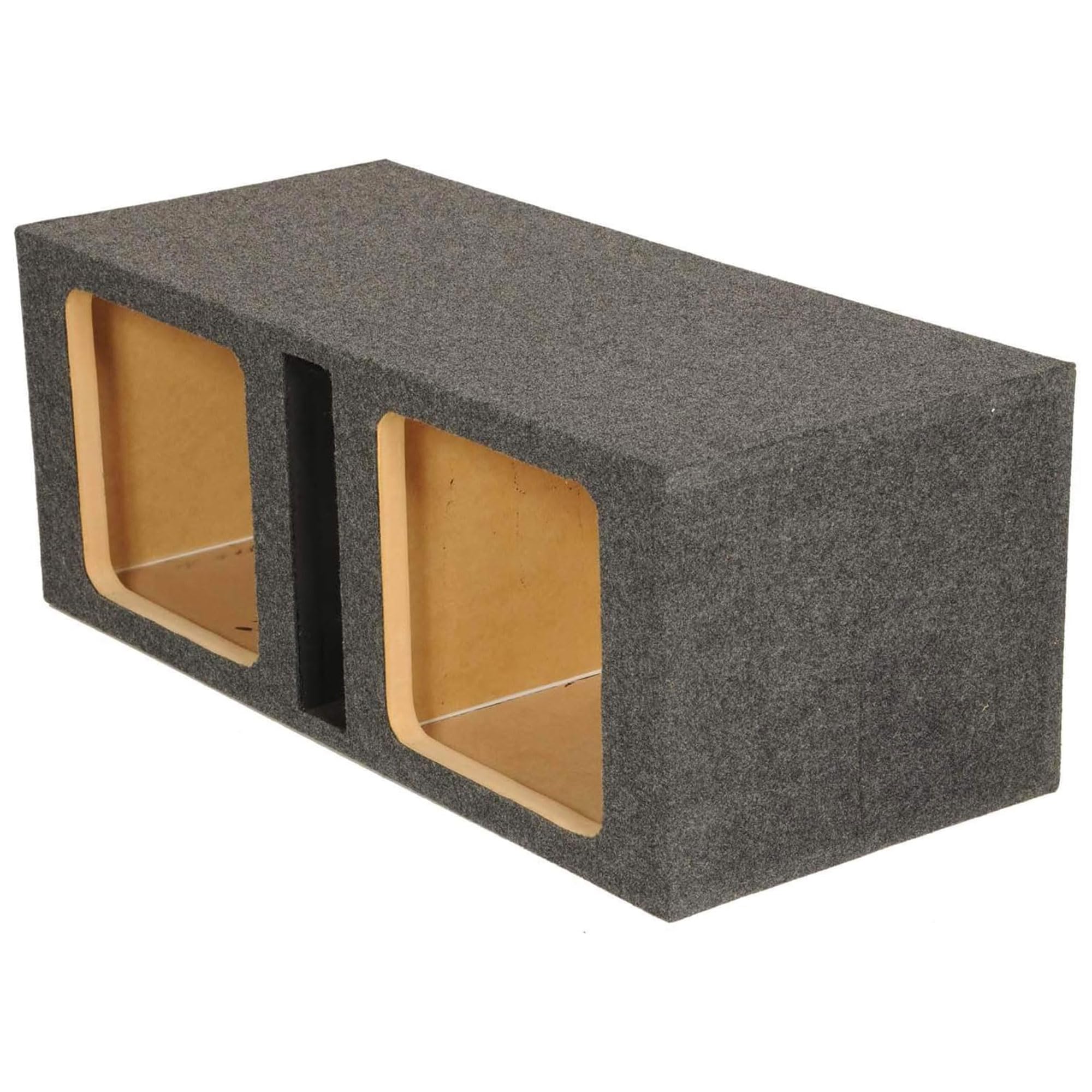Empty Woofer Box Dual 12'' Mdf Vented Bass Box Square