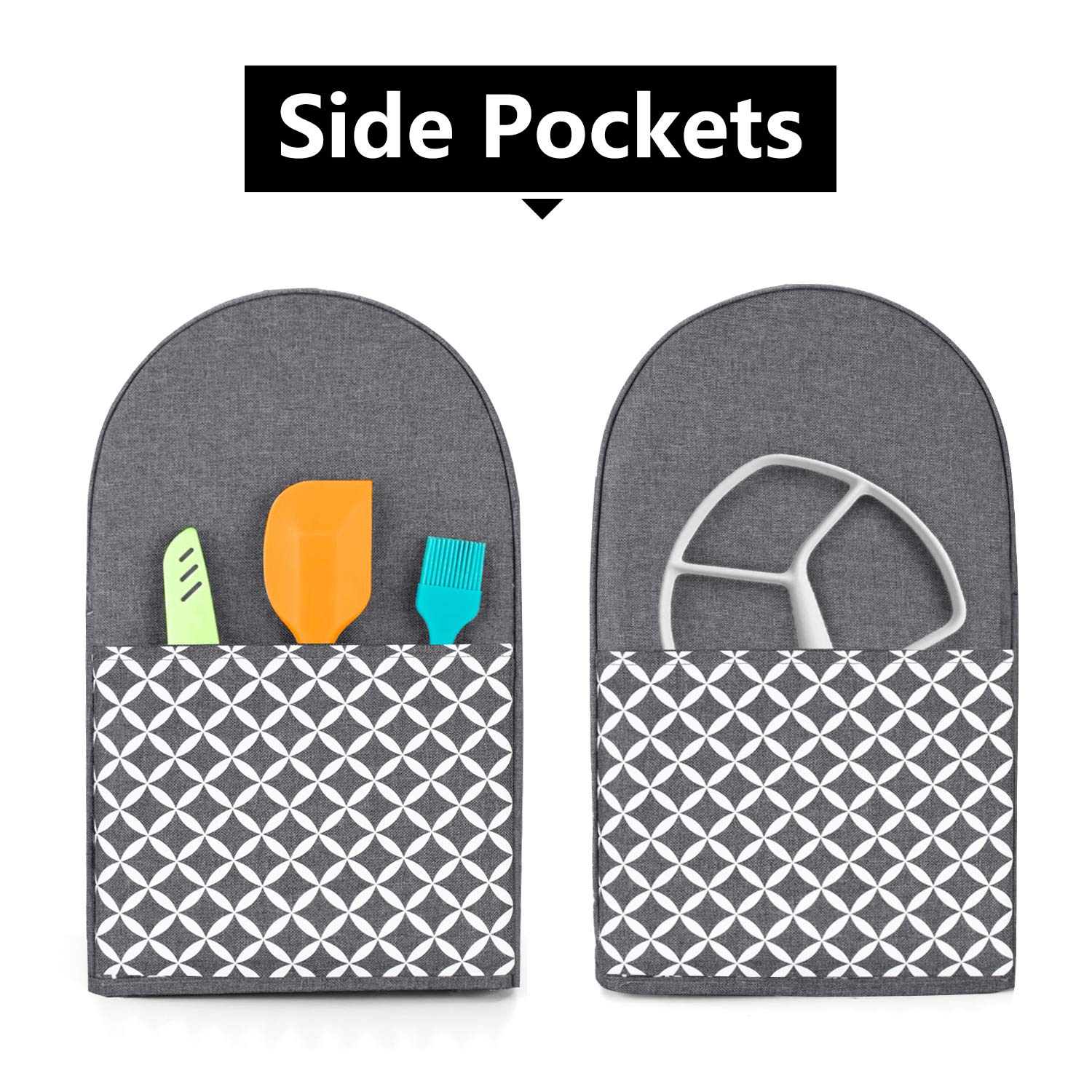 Yarwo Stand Mixer Cover Compatible With 4.5 Qt And All 5 Qt Kitchenaid Mixer, Protective Dust Cover With Top Handle And Pockets