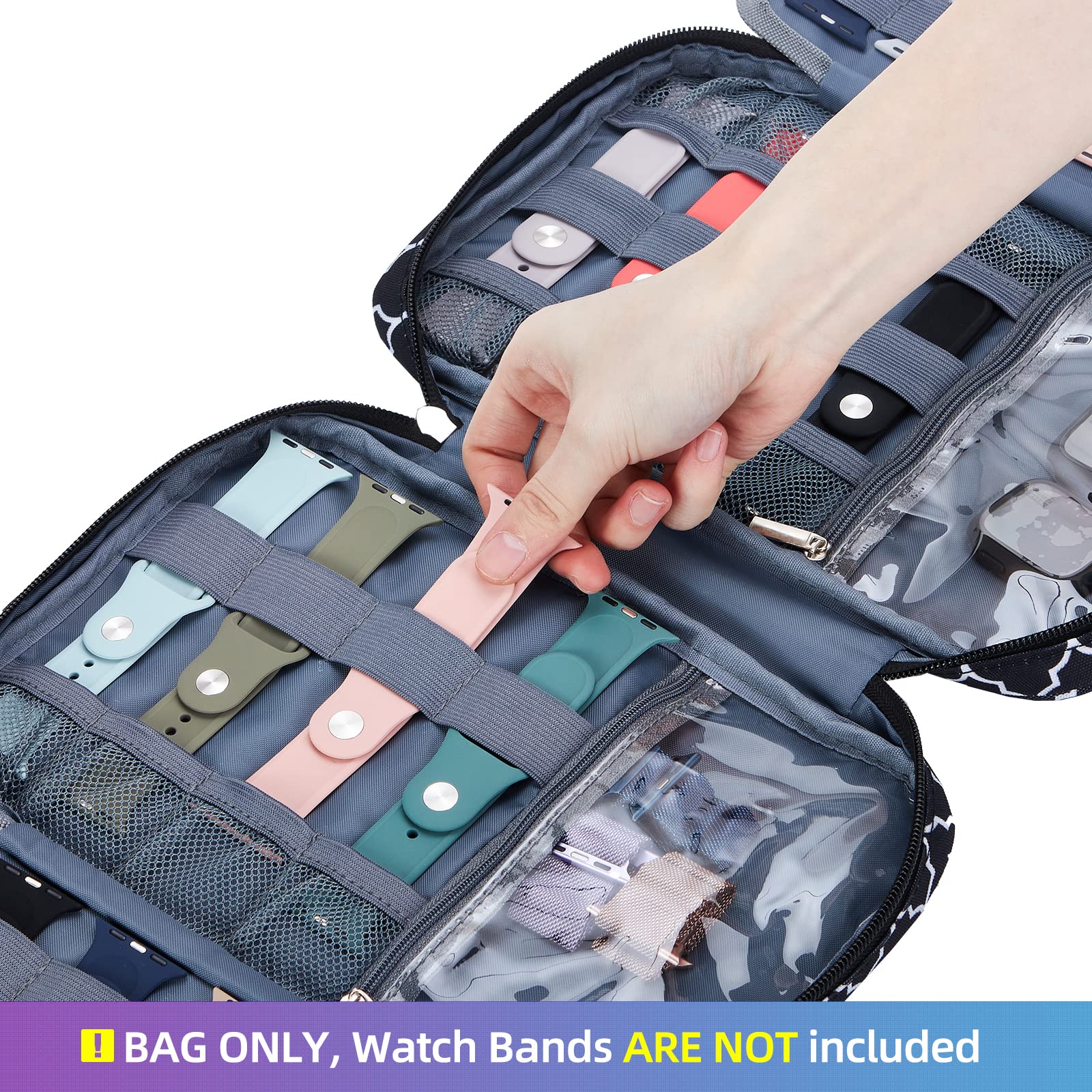 Nicogena 32 Watch Band Case For Apple Watch Bands And Accessories, Watch Straps Organizer And Storage Holder, Bag Only, Lantern