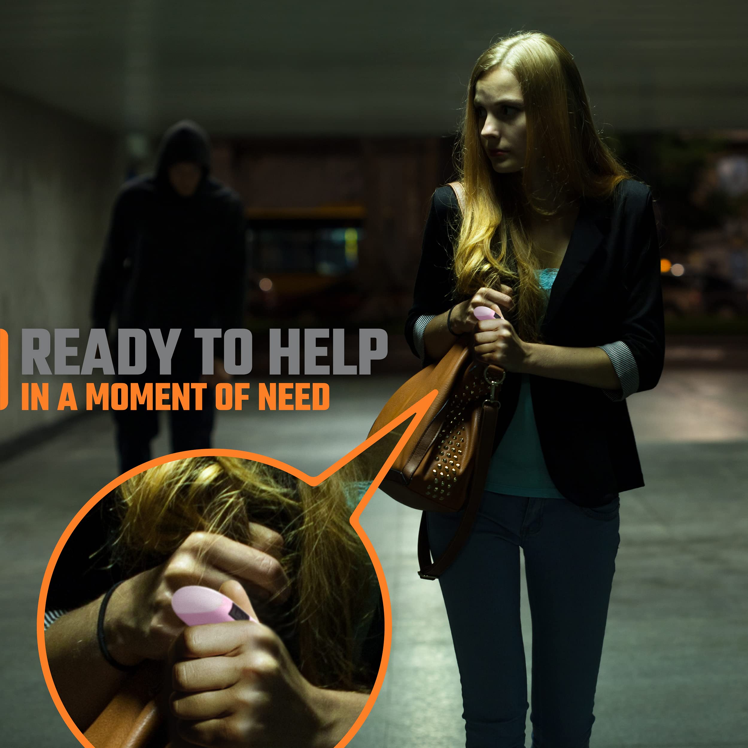 Rechargeable Self Defense Keychain Alarm   130 Db Loud Emergency Personal Siren Ring With Led Light   Sos Safety Alert Device Ke