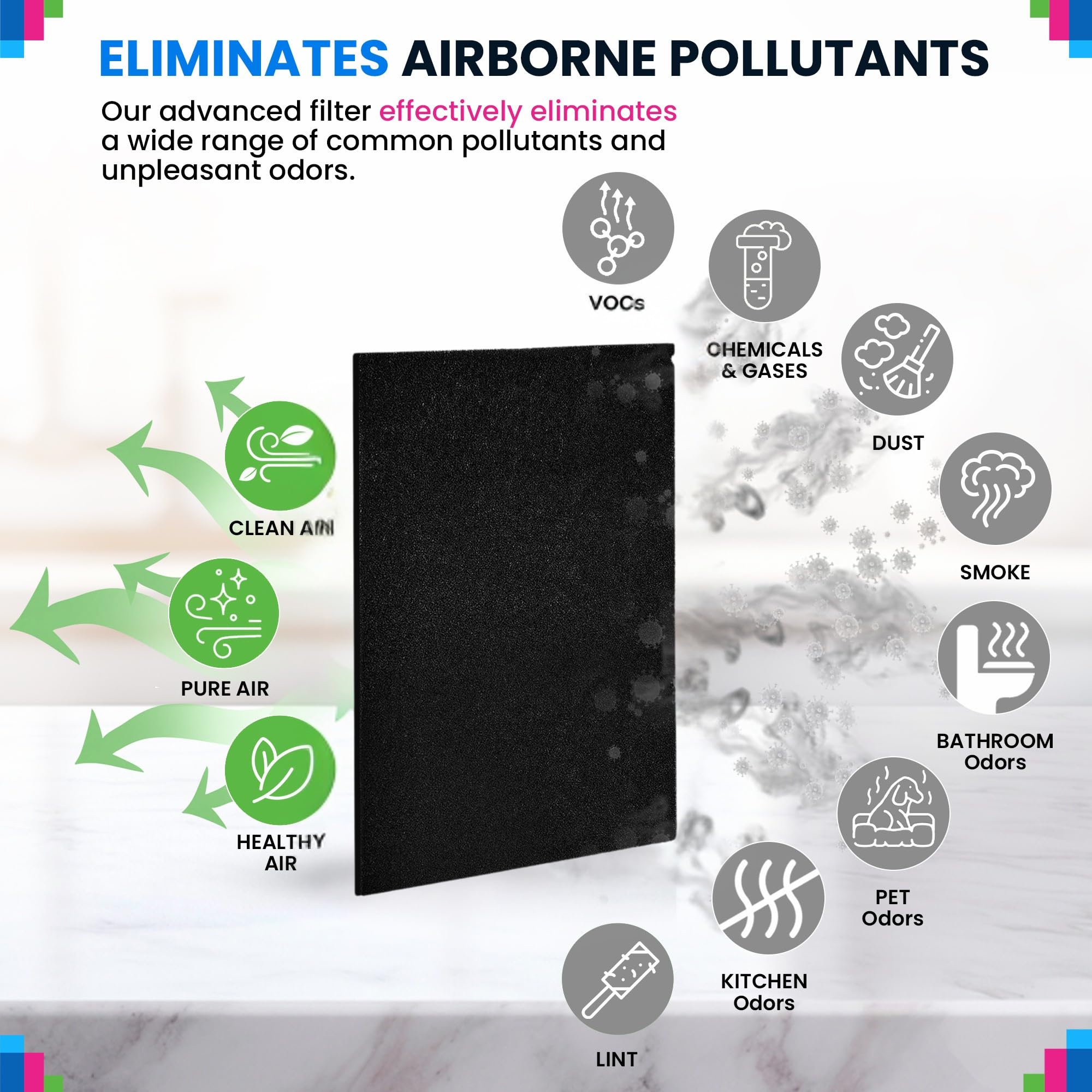 Cut To Fit Activated Carbon Filter Sheet 16X 48  Activated Carbon Air Filter For Air Purifiers Window Ac Air Vent And More   Cha