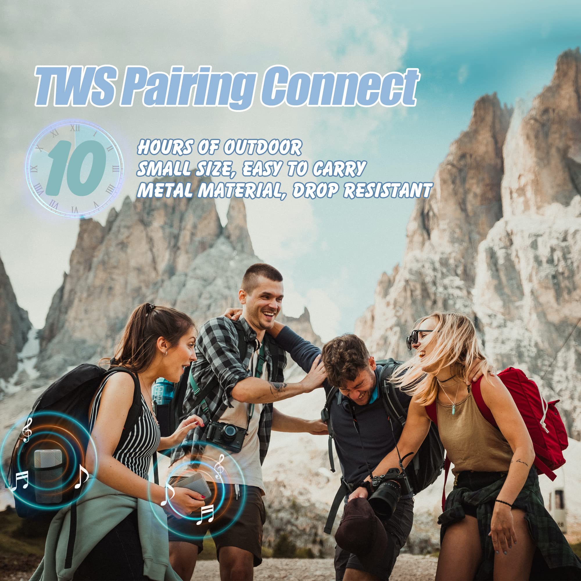 Duvoss Bluetooth Speaker, 0.65'' Ultra Thin Portable Magnetic Speakers, Loud&Clear Sound, Ip67 Waterproof Dustproof, Bluetooth 5