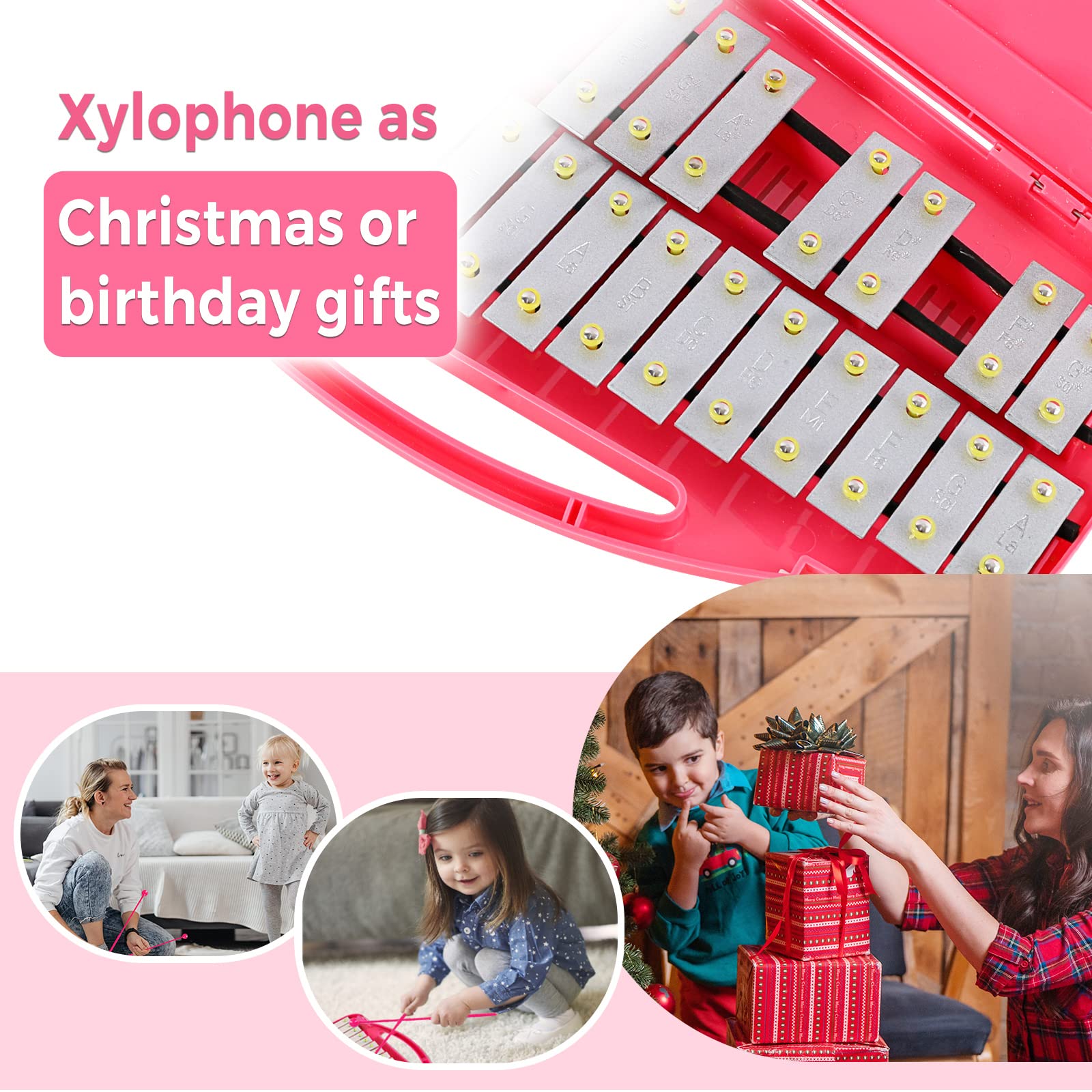 Eastrock Xylophone, 25 Notes Glockenspiel Xylophone For Kids, Professional Xylophone Instrument Music Teaching, Gifts