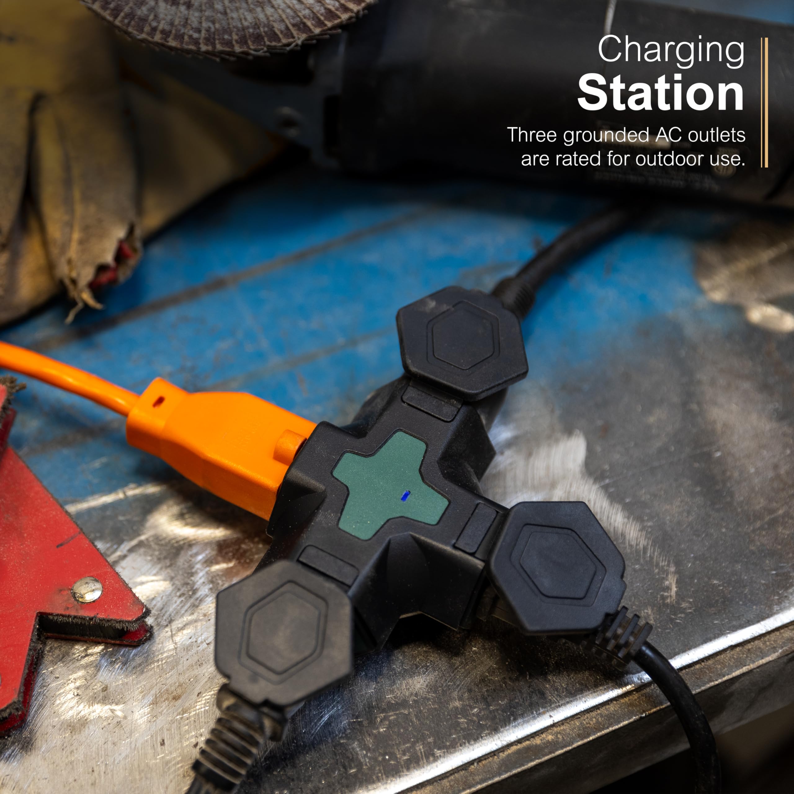 Ge 3 Outlet Extender, Indicator Light, Outlet Adapter, Power Splitter Plug, Heavy Duty, T Tap Multi Plug, 3 Prong,Use With Chris