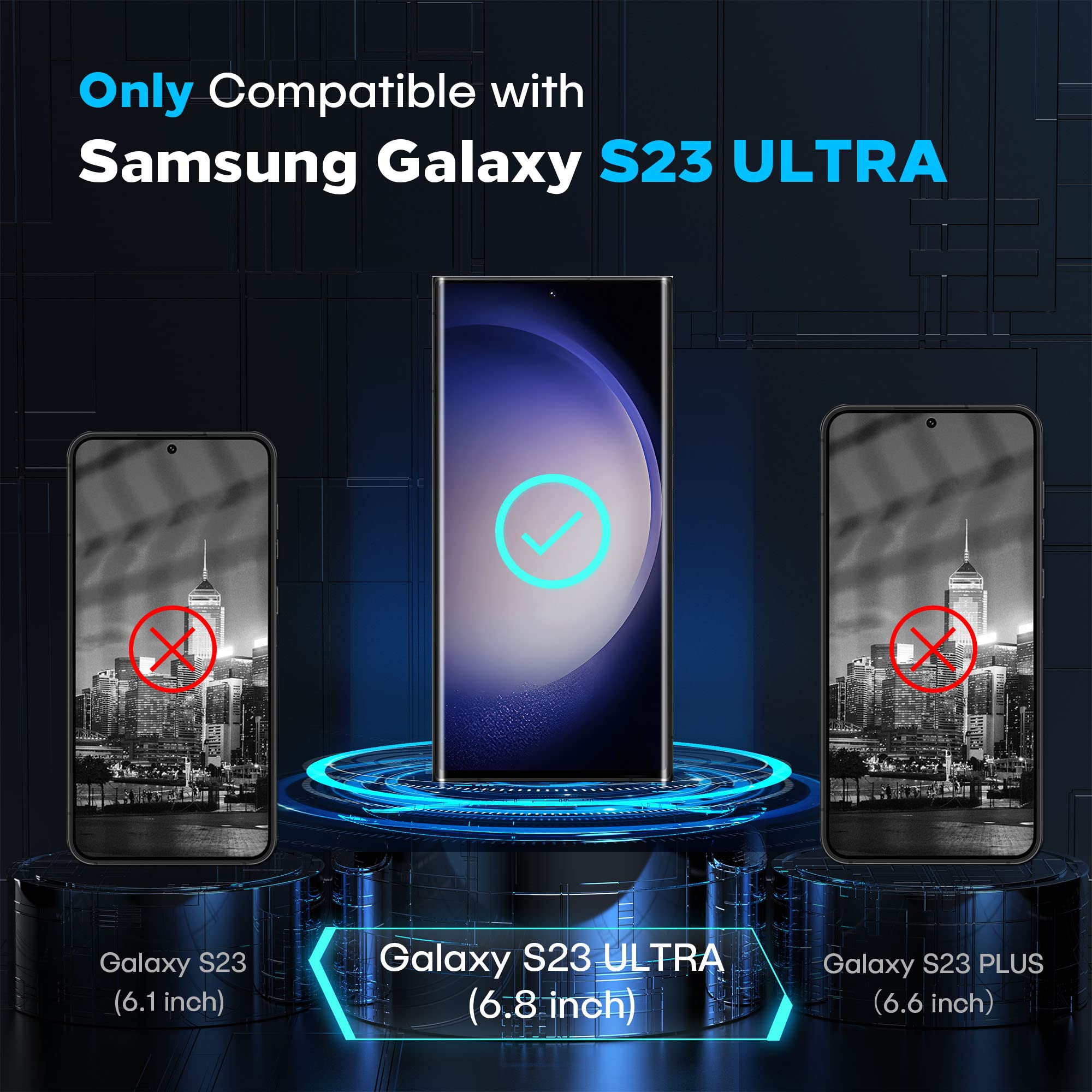 Aacl 3D Curved Tempered Glass For Samsung Galaxy S23 Ultra Screen Protector, 9H Glass For S23 Ultra 5G, Scratch Proof, Easy Inst