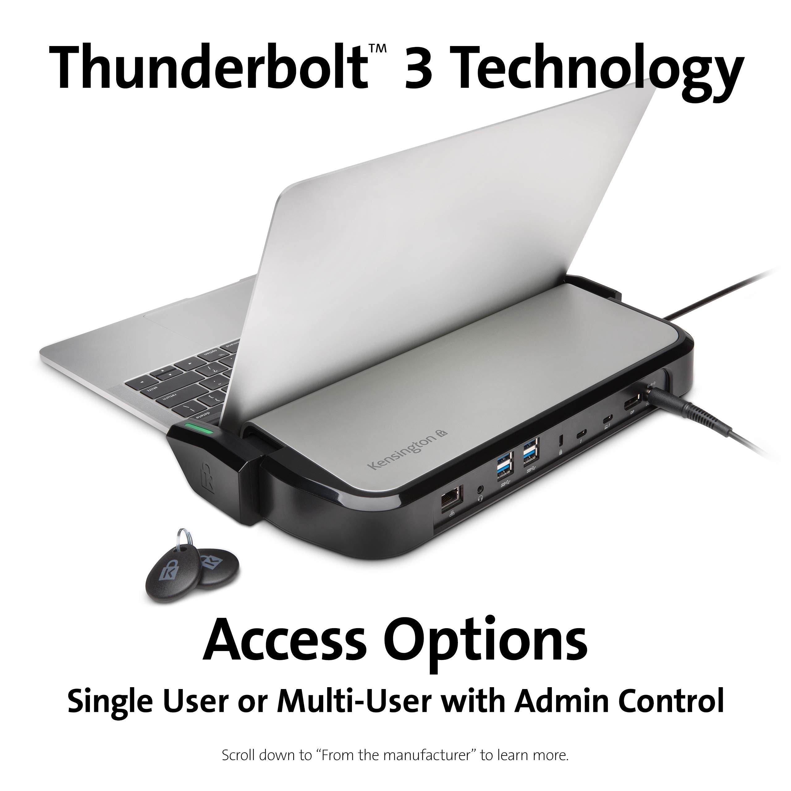 Kensington Ld5400T Thunderbolt 3 Universal Dual 4K Dock With K-Fob Smart Lock - 85W Pd (K33476Na)