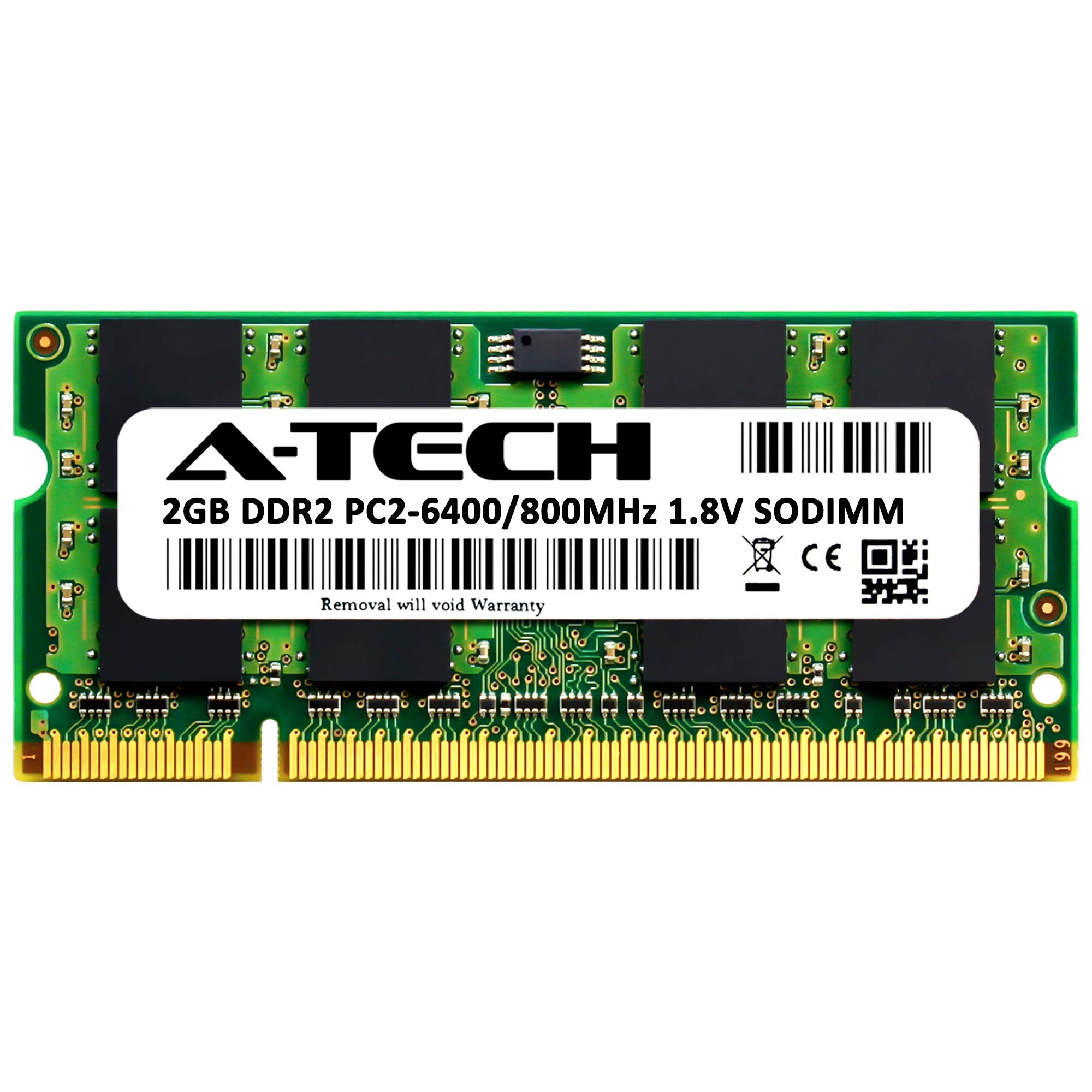 A Tech 2Gb Ddr2 800Mhz Sodimm Pc2 6400 1.8V Cl6 200 Pin Non Ecc Unbuffered Laptop Ram Memory Upgrade Module
