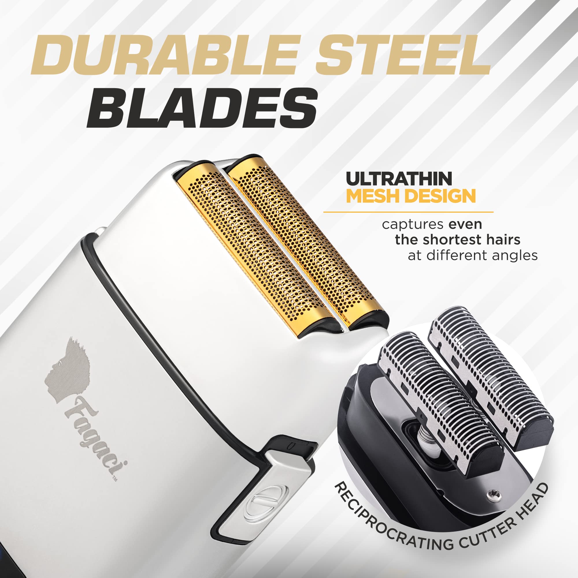 Fagaci 5 Speeds Double Foil Shavers For Men Professional Irritation Free, Close Clean Shaving Foil Razor, Electric Shavers For M