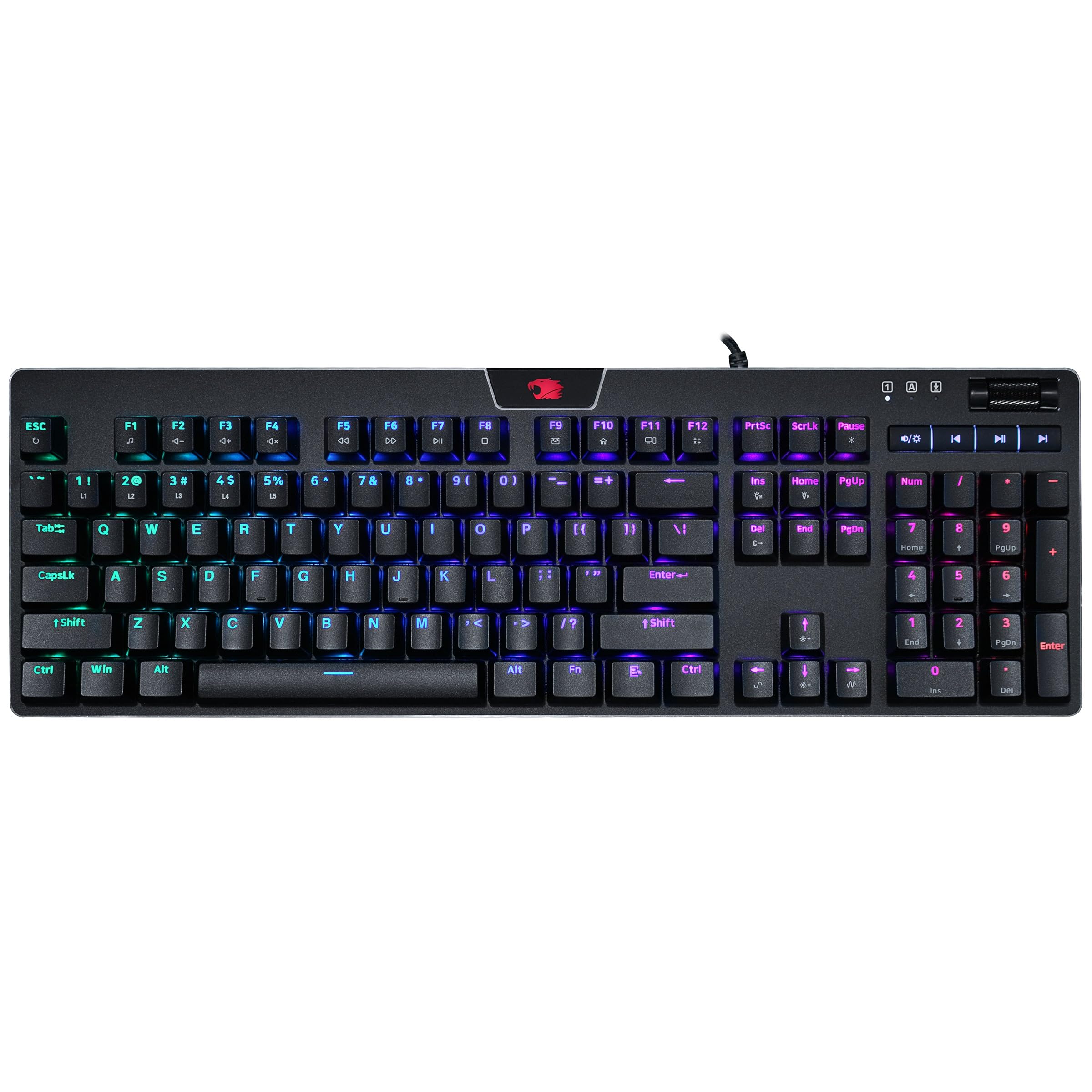iBUYPOWER MEK 4 Mechanical Gaming Keyboard - RGB LED Wired with Brown Switches and Custom Lighting