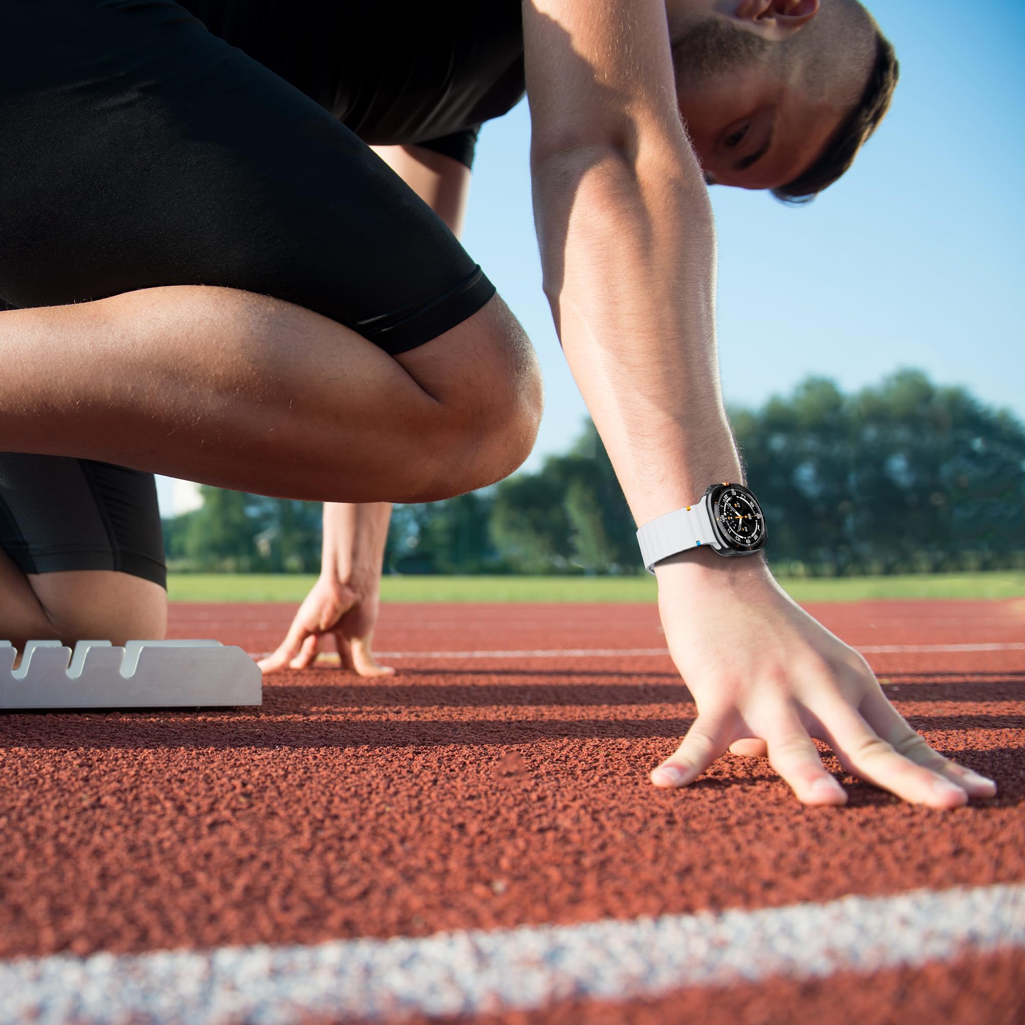 No Gap Silicone Bands Compatible With Samsung Galaxy Watch Ultra Band 47Mm,One-Click Soft Silicone Sport Adjustable Replacement