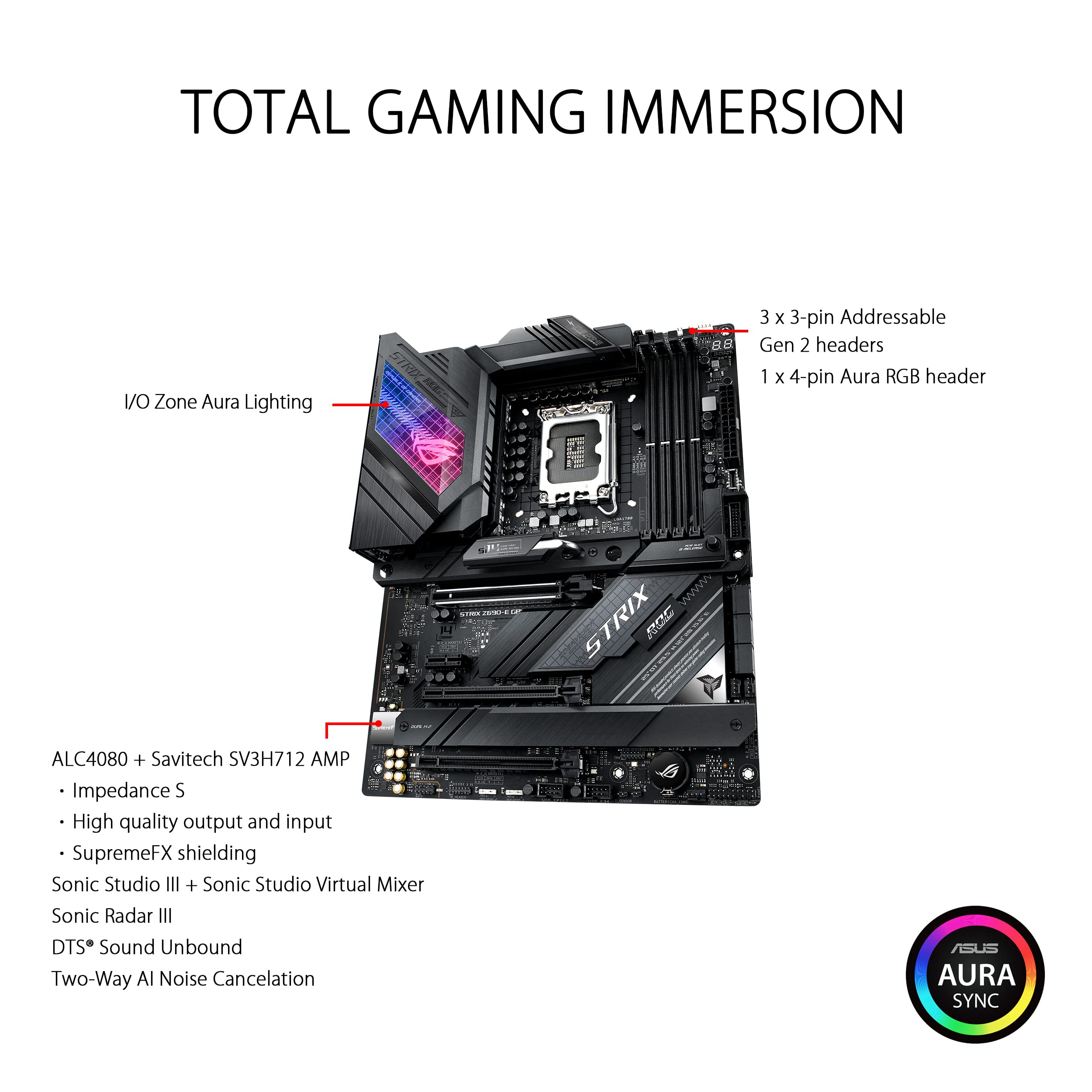 Asus Rog Strix Z690 E Gaming Wifi 6E Lga 1700(Intel 12Th Gen)Atx Gaming Motherboard(Pcie 5.0,Ddr5,2.5 Gb Lan,Thunderbolt 4,5Xm.2