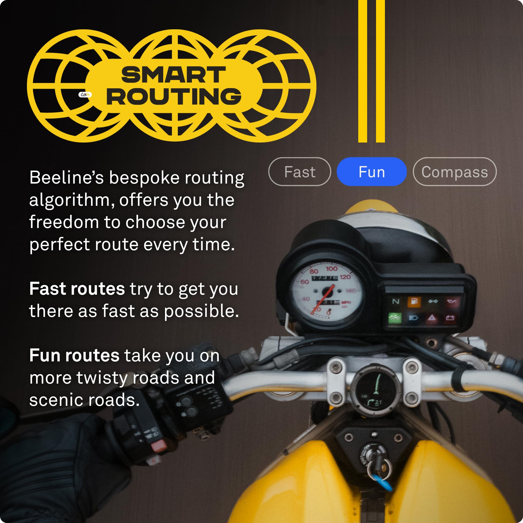 Beeline Moto Ii - Next Gen Motorcycle Gps Tracker | Compact Design, Waterproof Build, Simple Display & 14-Hour Battery |Glove Fr