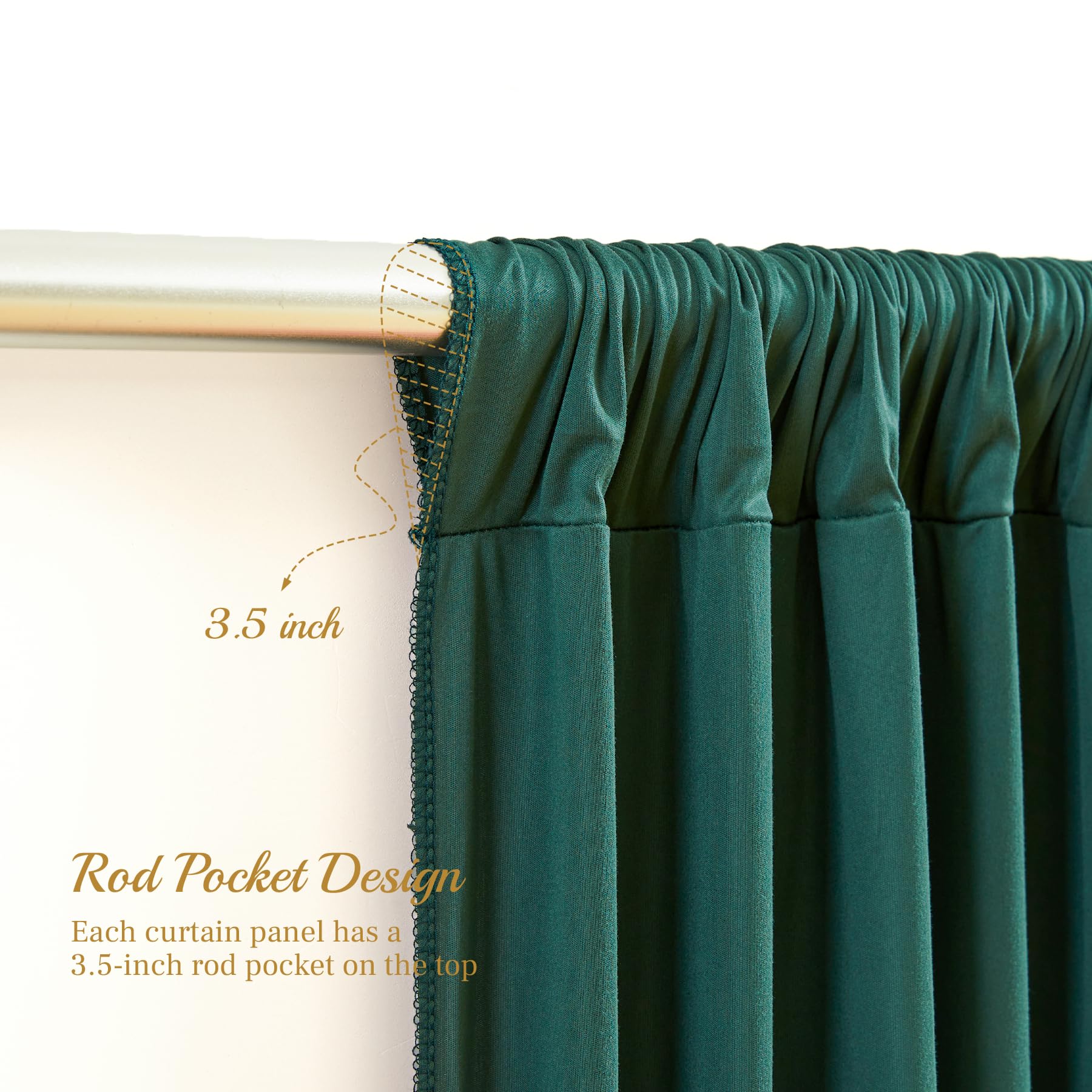 Hunter Green Backdrop Curtains For Parties, Soft Fabric Drapes Wedding Green Curtain Backdrop For Birthday Party Decorations Bac