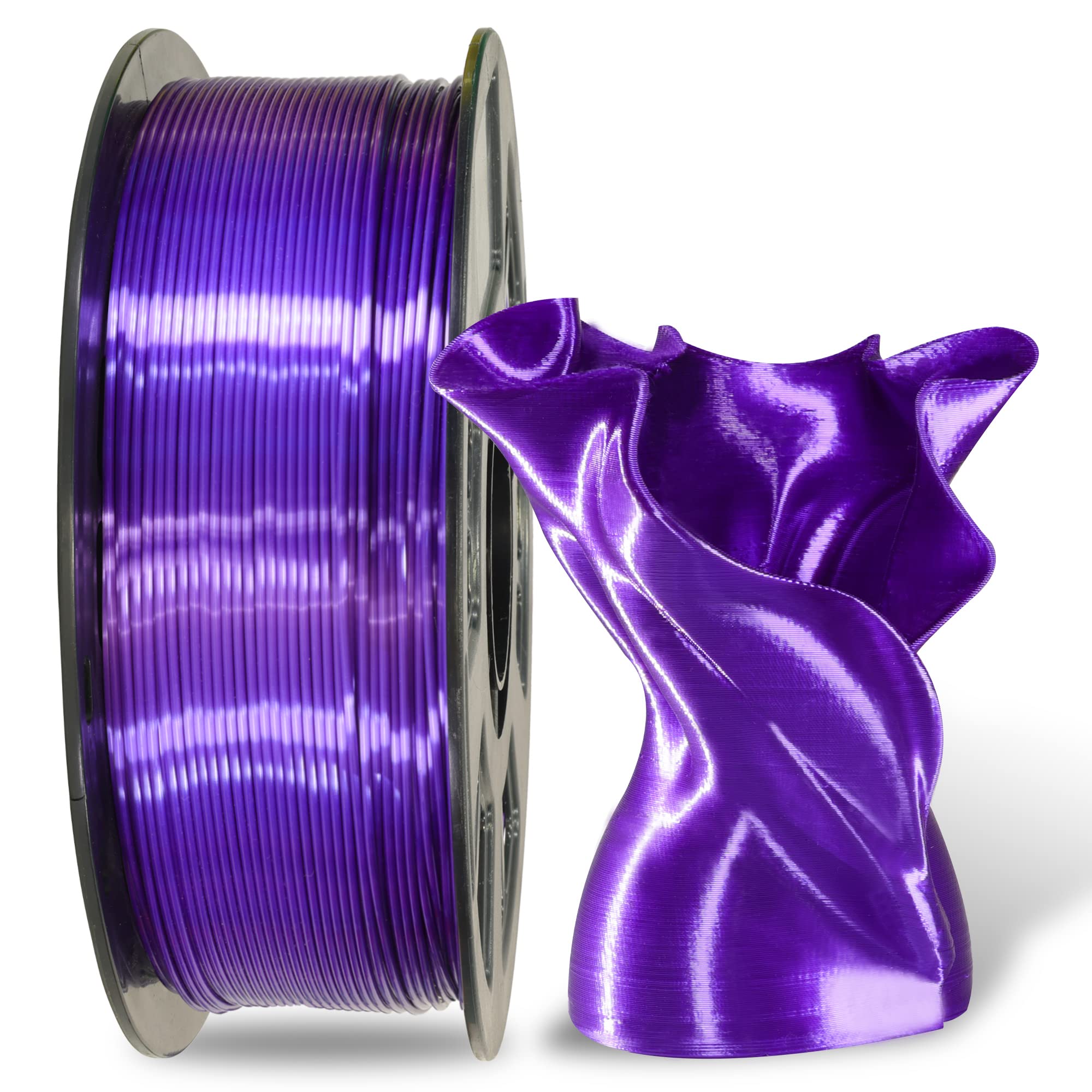 Silk Shiny Luster Dark Violet Purple Pla 3D Printing Filament, 1Kg 2.2Lbs 1.75Mm 3D Print Material With High Diameter Accuracy,