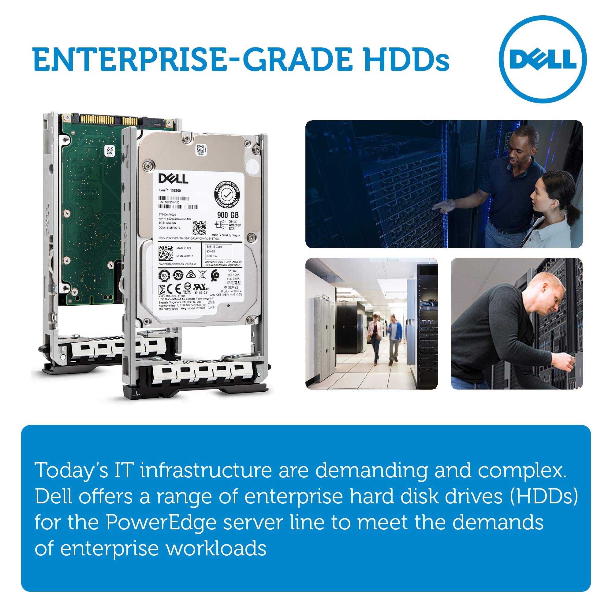 Dell 400 APGL 900GB 15K SAS 12Gb/s 2.5 Inch PowerEdge Enterprise Hard Drive in 13G Tray Bundle with Compatily Screwdriver Compatible with 400 APGB R630 R730 PowerVault MD1420