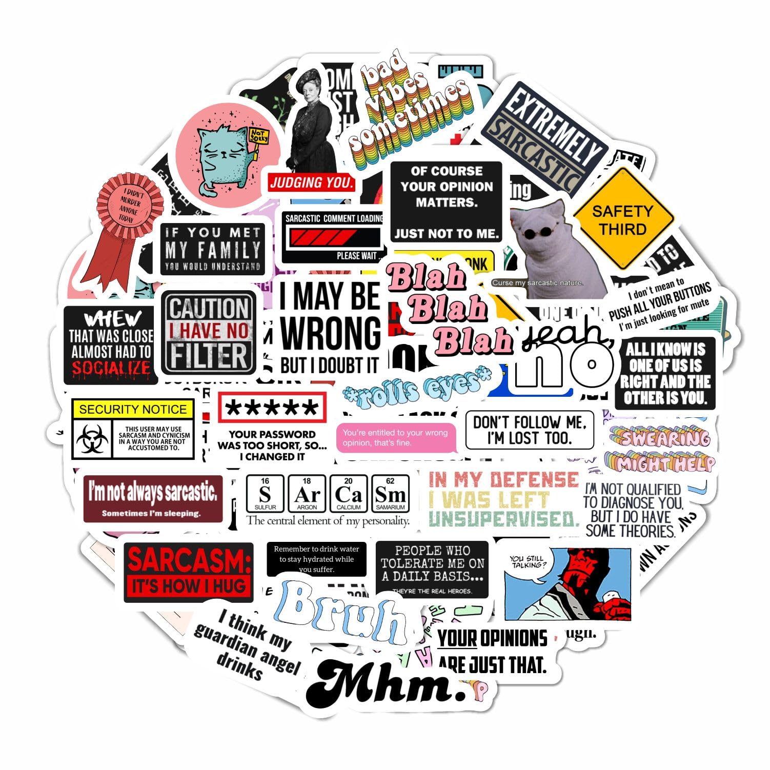 100Pcs Sarcastic Stickers For Adults, Snarky Stickers For Water Bottles & Laptop, Sarcasm Stickers For Men & Women, Funny Sticke